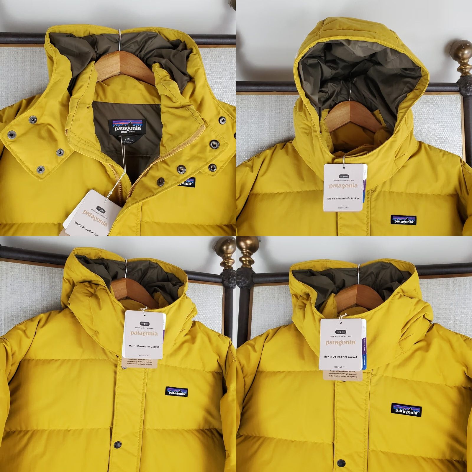 Patagonia PATAGONIA Jacket Mens 600 Down Hooded Downdrift Large Yellow Cabin Gold Winter Down Jacket Coat Size US L / EU 52-54 / 3 - 10 Thumbnail