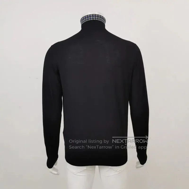 Prada Prada Black Wool Embroidered Logo Sweater. Size US M / EU 48-50 / 2 - 2 Thumbnail