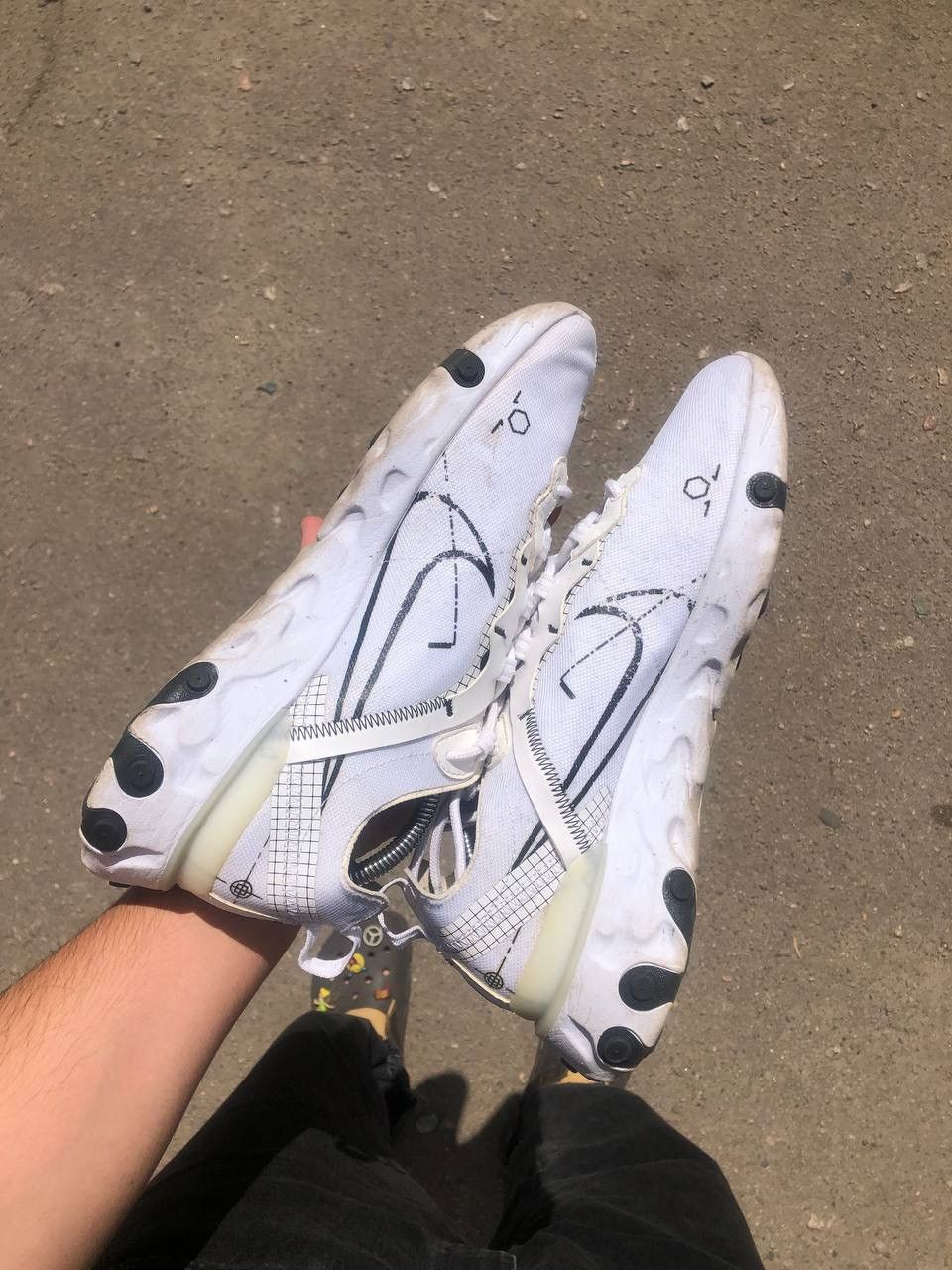 Nike × Vintage VERY RARE NIKE REACT ELEMENT 55 WHITE JAPAN STYLE Y2K DRILL Size US 10.5 / EU 43-44 - 11 Thumbnail