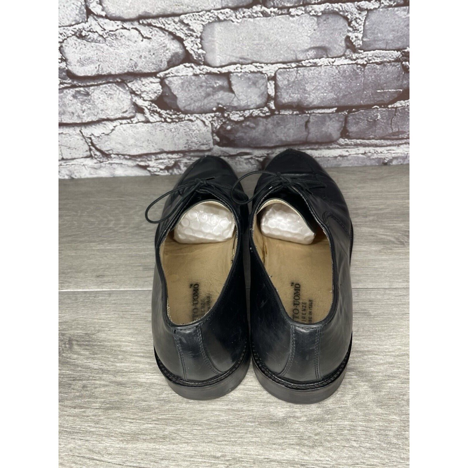 Pronto Uomo PRONTO UOMO Black Leather Split Toe Oxfords Lace Up Shoes Me Size US 10.5 / EU 43-44 - 4 Thumbnail