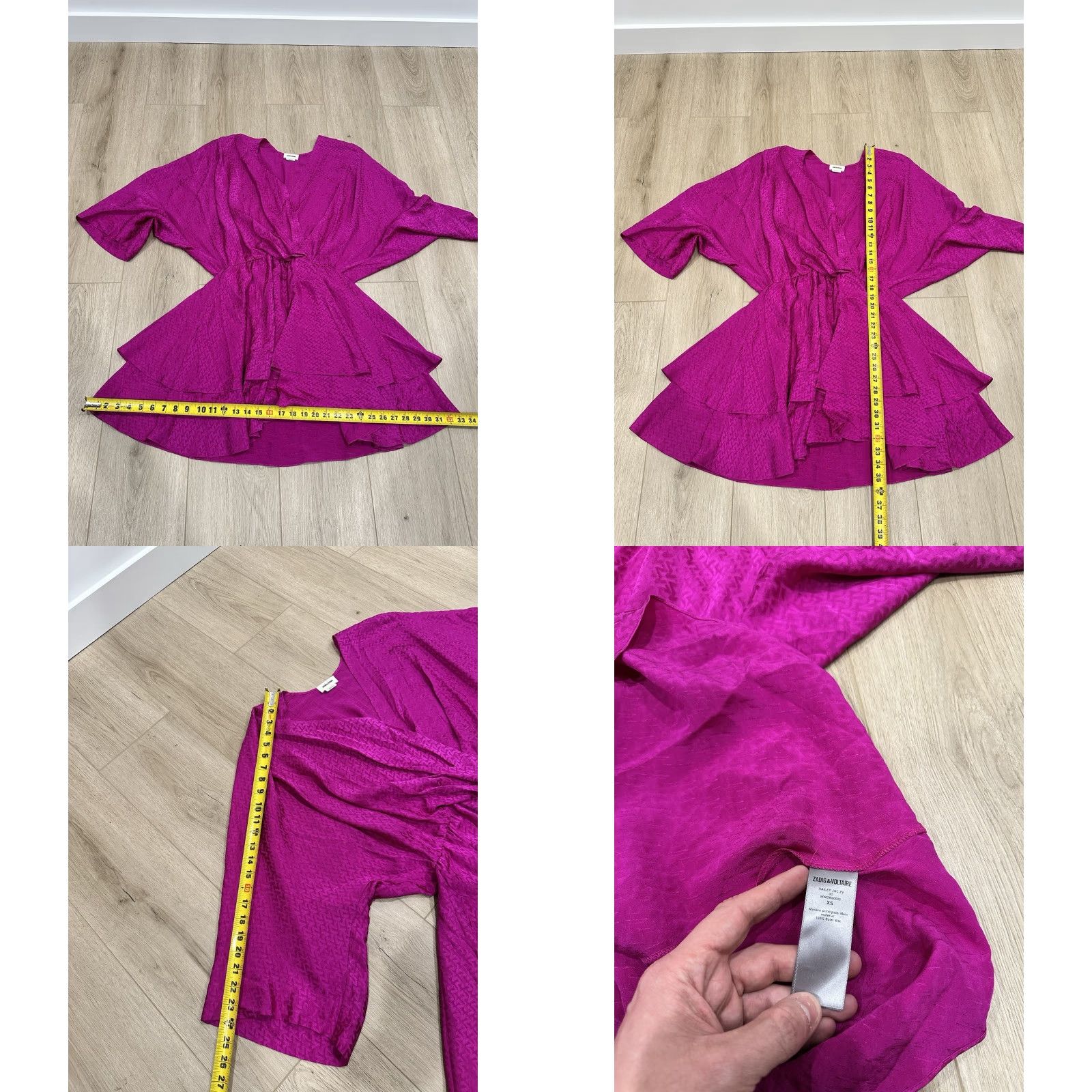 Zadig & Voltaire Zadig & Voltaire Hailey Jac ZV Silk Dress XS Pink Dress A-Line Knee Length Long Sleeve V-Neck Women Mens? Wait. Size XS / US 0-2 / IT 36-38 - 8 Thumbnail