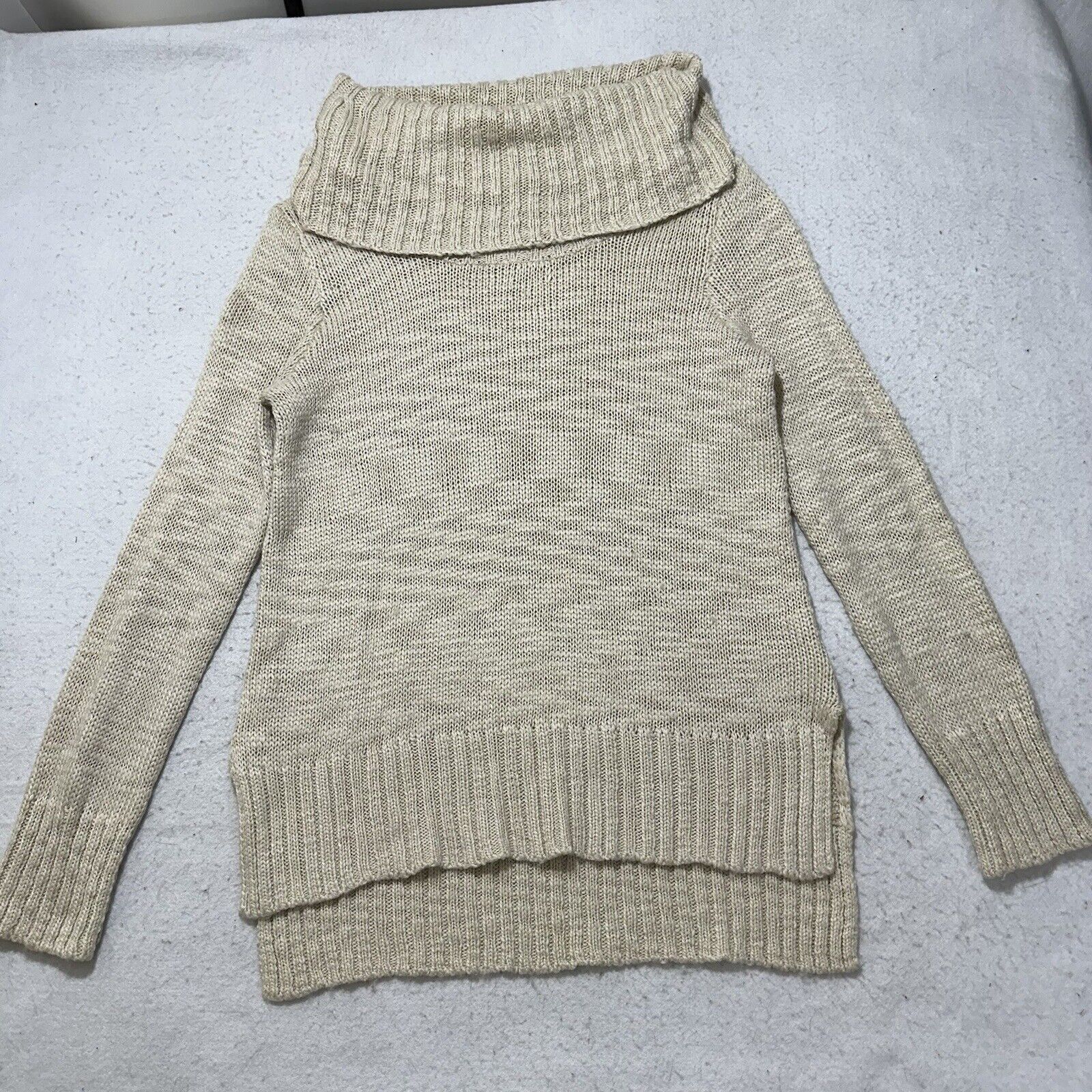H&M H&M Medium Cowl Neck Wool Blend Pullover Sweater Beige Knit Size M / US 6-8 / IT 42-44 - 1 Thumbnail