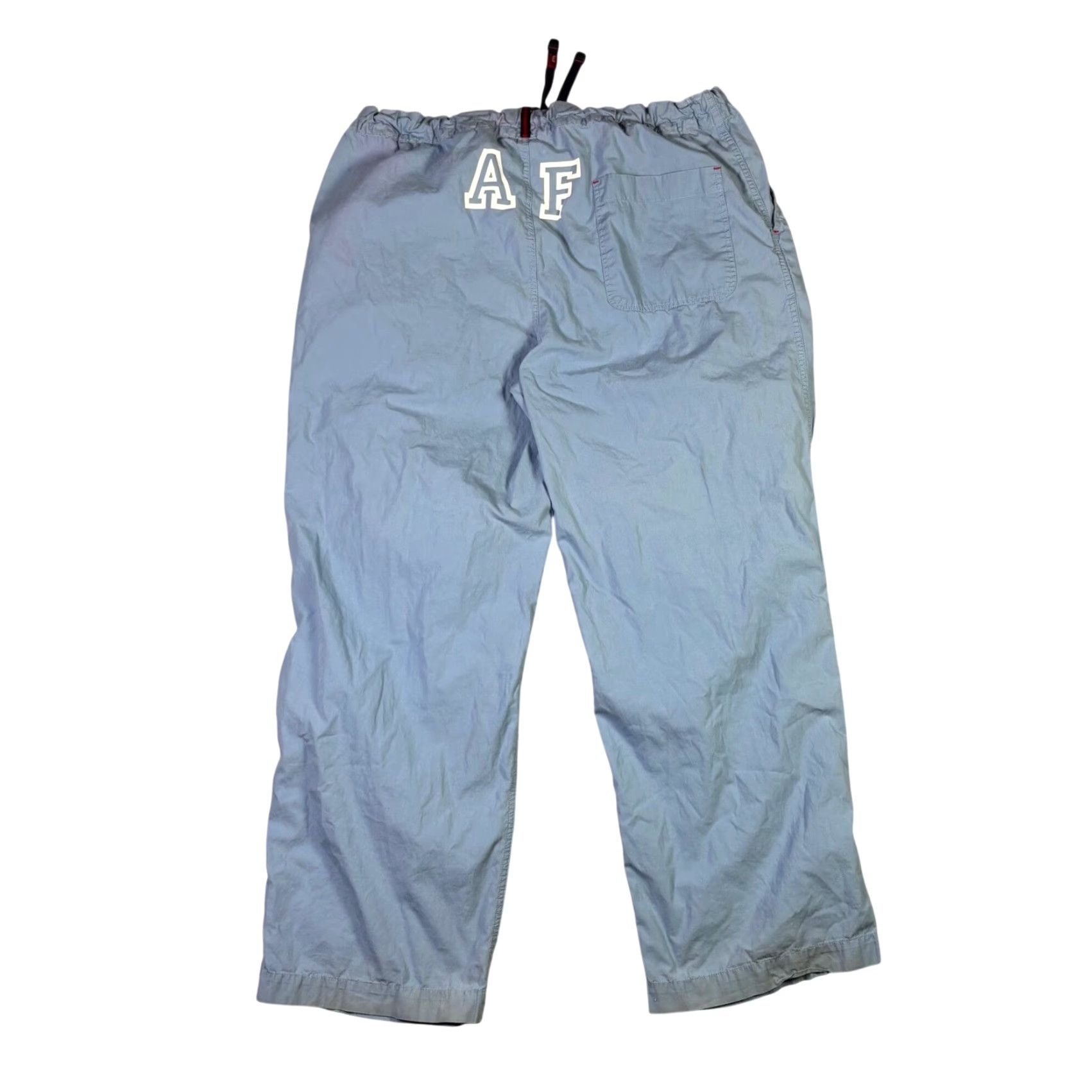 Abercrombie & Fitch Abercrombie & Fitch Cargo Pants L Men Blue Cotton Drawstring Elastic Waist Logo Patch Casual Pants Size US 33 - 2 Thumbnail