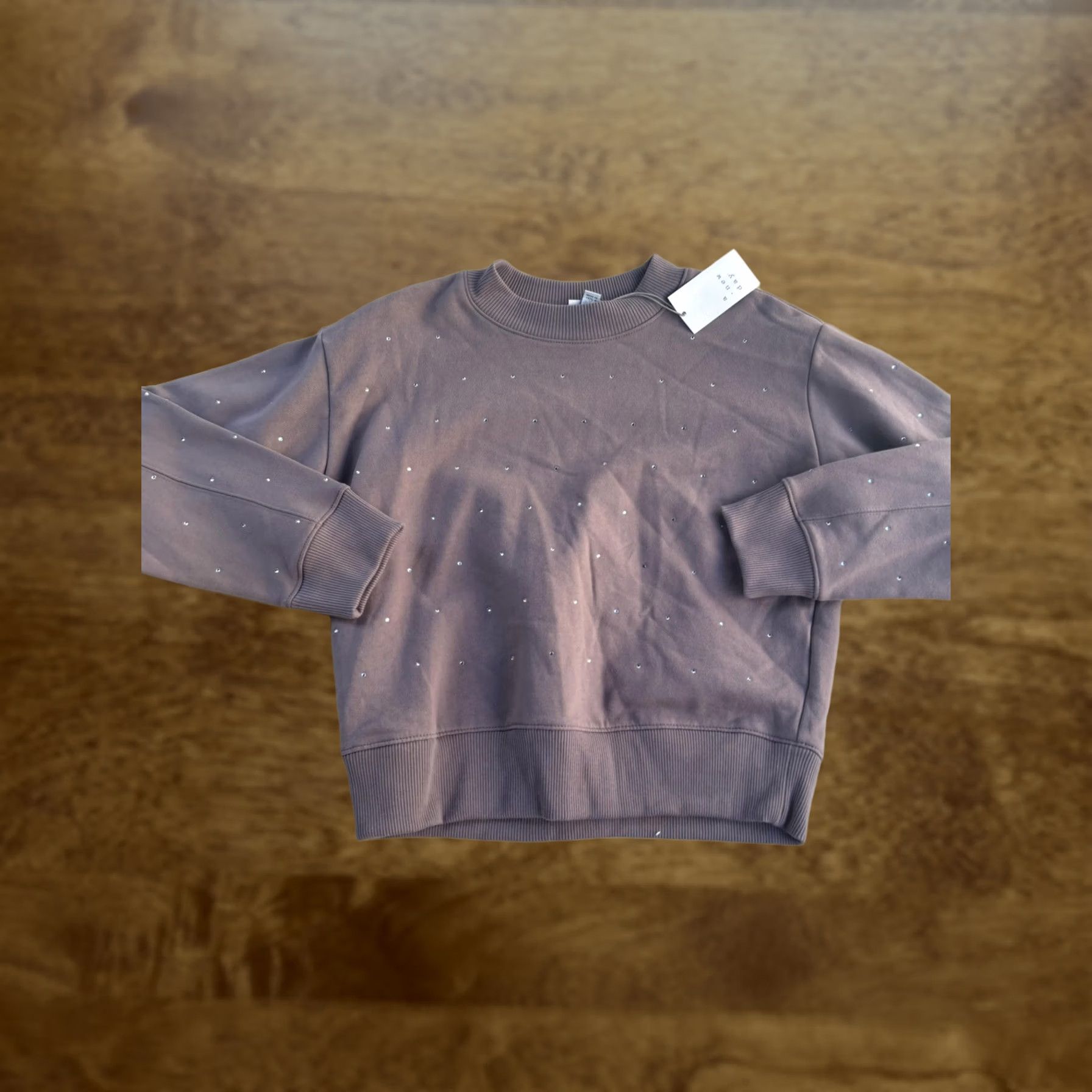 Vintage A New Day Sweatshirt Womens XS Brown Rhinestone Studded Polka Dot Crewneck Size XS / US 0-2 / IT 36-38 - 1 Thumbnail
