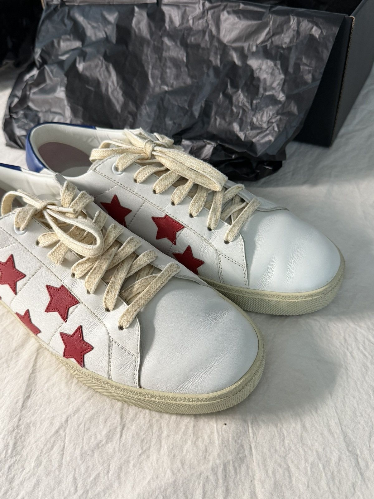 Saint Laurent Paris Saint Laurent SL/06 STARS SNEAKER Red White And Blue Stars Size US 9 / EU 42 - 1 Thumbnail