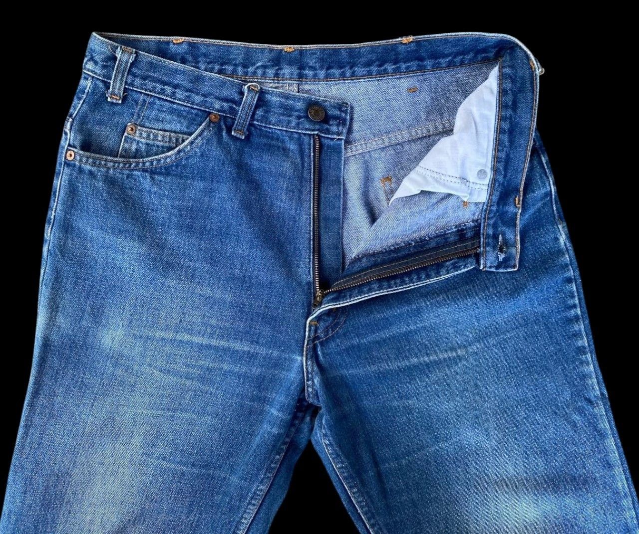 Levi's × Vintage VINTAGE 70S LEVIS DENIM FLARED BUTTON 4 ZIPPER TALON W33X29 Size US 33 - 10 Thumbnail