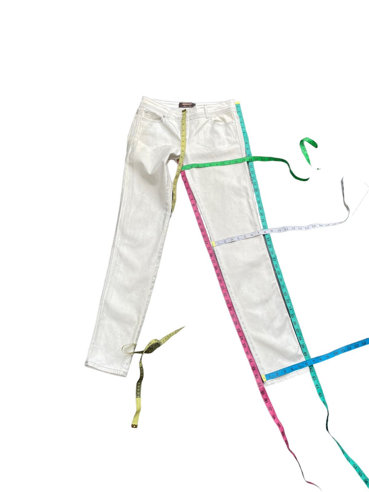Roberto Cavalli Roberto Cavalli White/Grey Abstract Denim Size 32" / US 10 / IT 46 - 17 Thumbnail