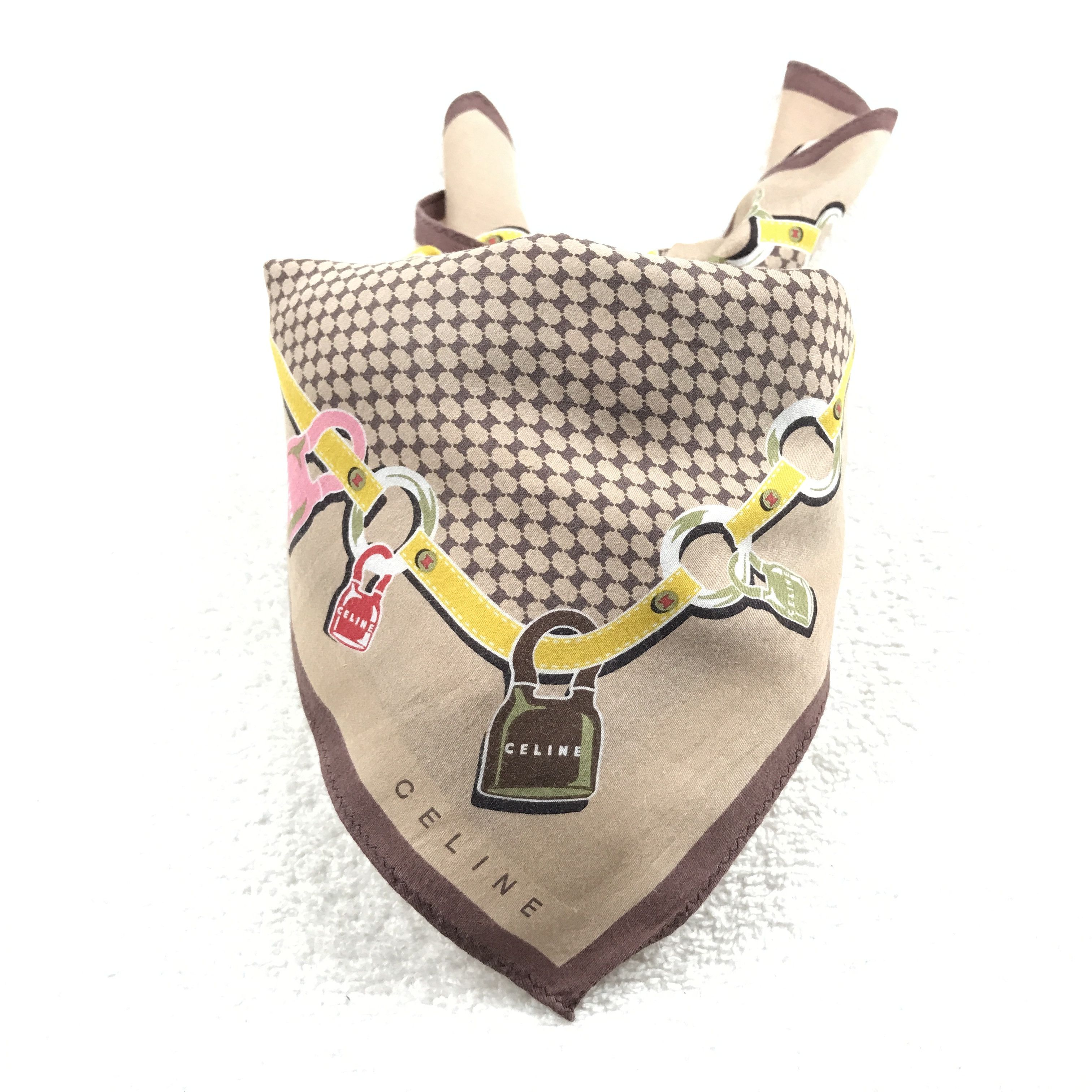 Celine × Vintage Vintage Celine Monogram Bandana Neckerchief Handkerchief Size ONE SIZE - 4 Thumbnail