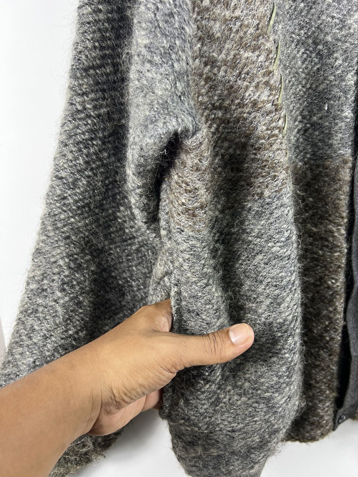 Homespun Knitwear 🔥 Sam Austin Naigai two tone Mohair knit Bomber jacket - L Size US L / EU 52-54 / 3 - 6 Thumbnail