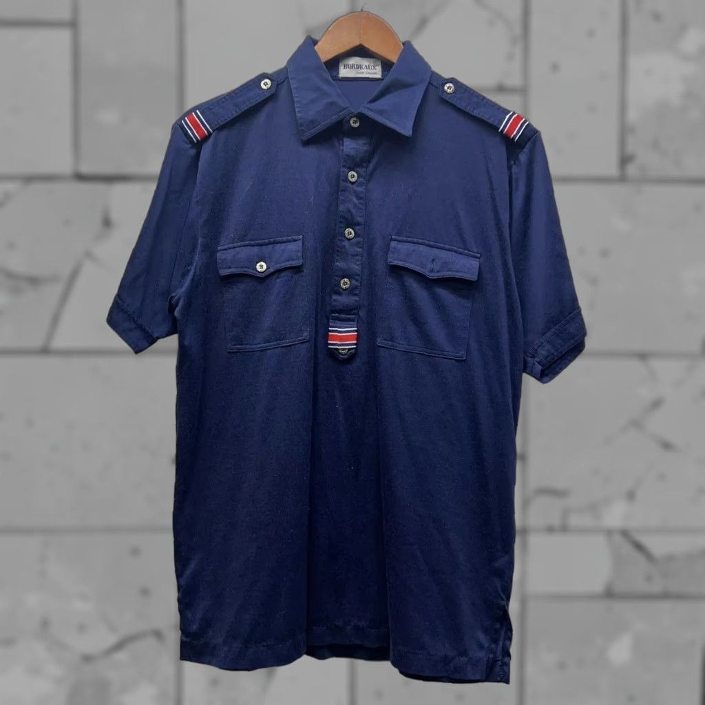 Vintage VINTAGE Bordeaux Pour L’Homme Polo Shirt Mens Size L Blue Size US L / EU 52-54 / 3 - 1 Thumbnail