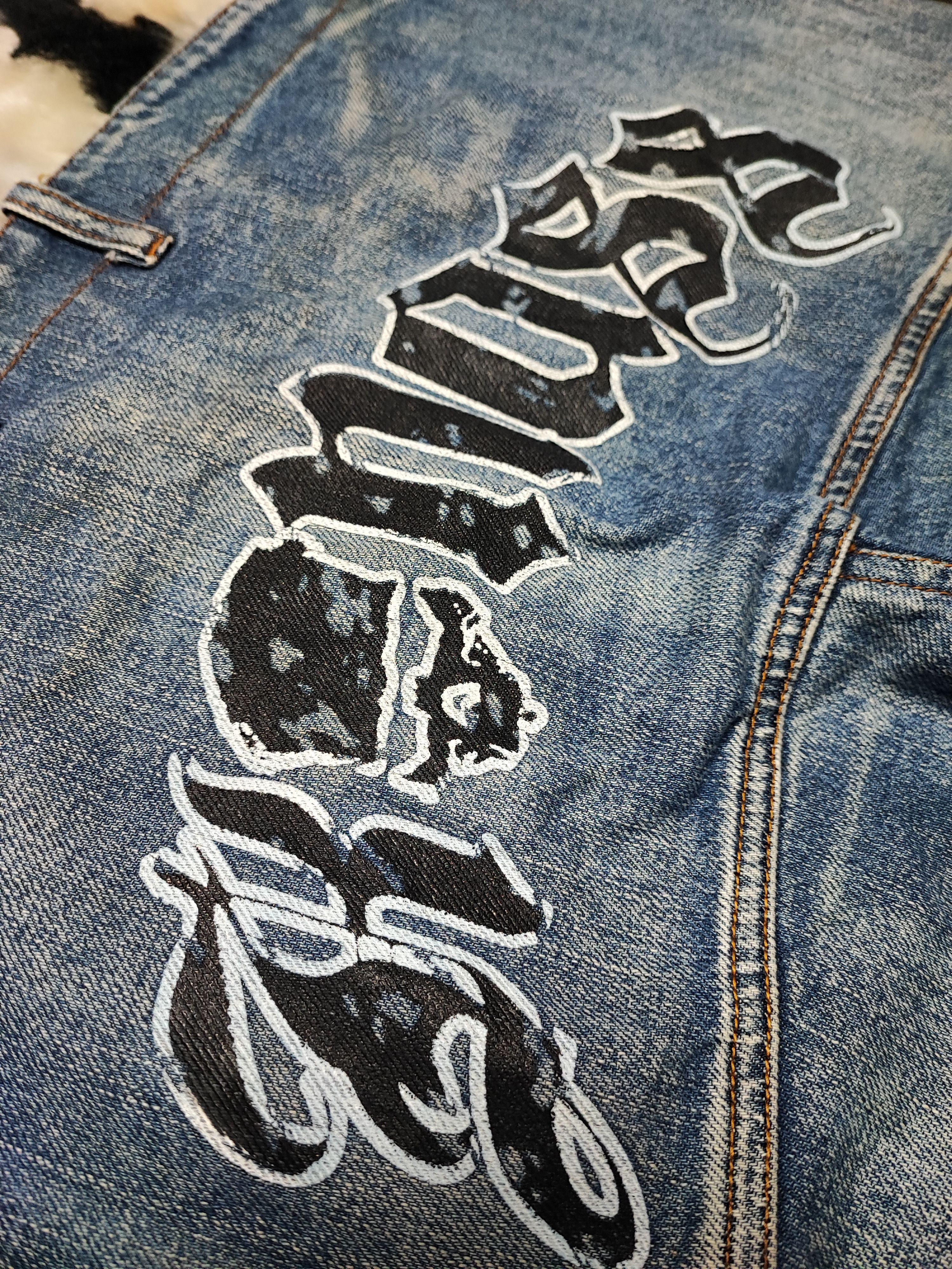 Japanese Brand Skull Denim Bakers Pants Cargo Size US 32 / EU 48 - 16 Thumbnail