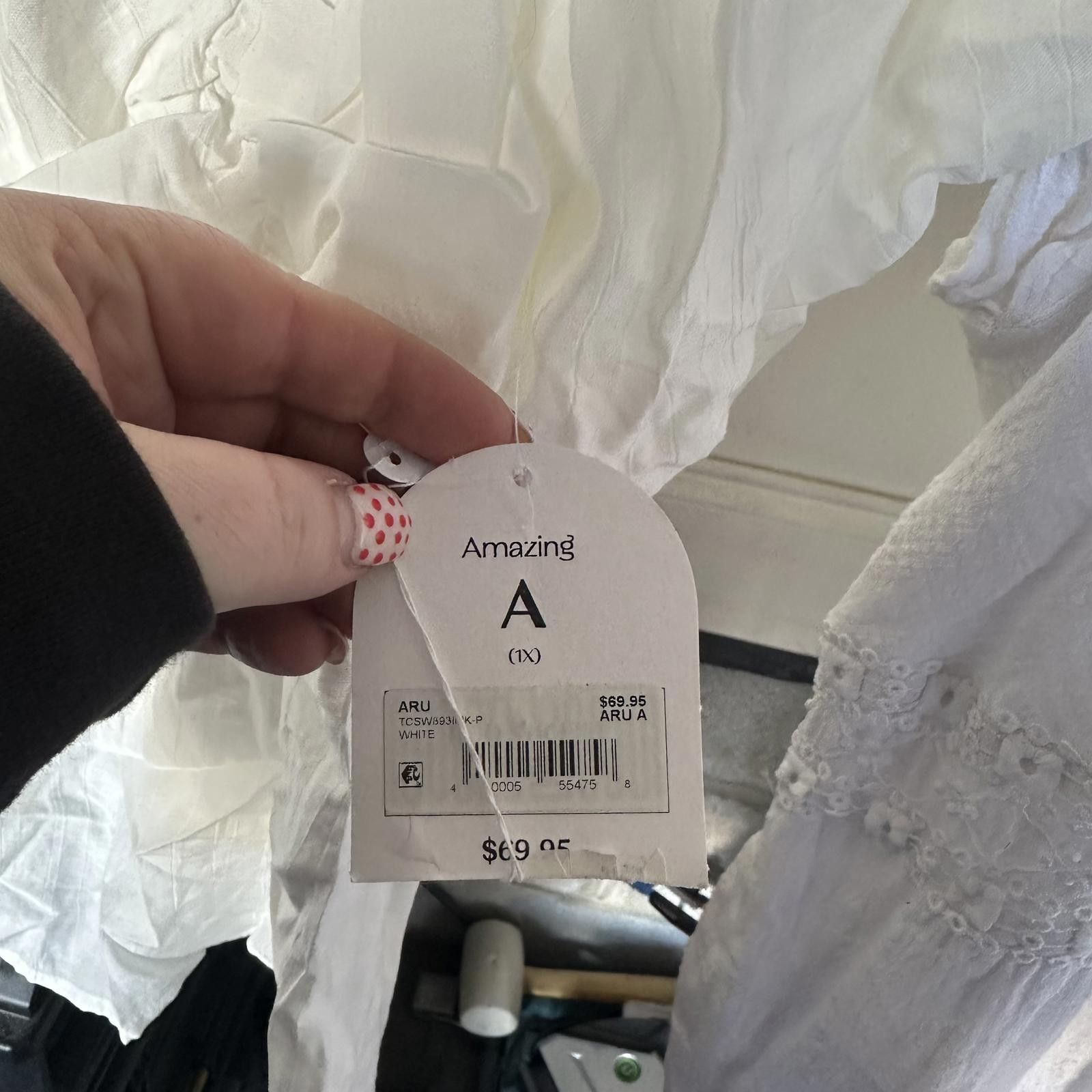 Designer Arula Women's White Puff Sleeve Top Size XL / US 12-14 / IT 48-50 - 2 Thumbnail