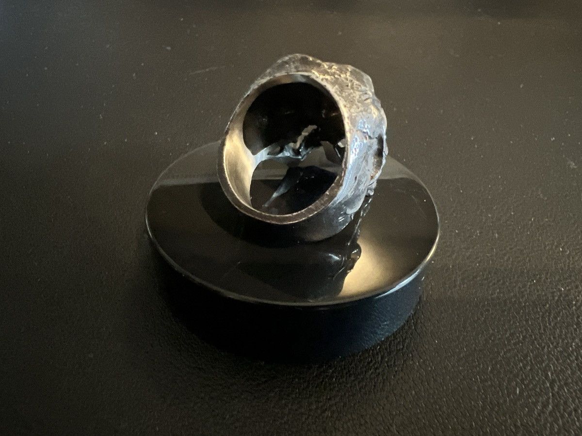 Vintage Size 9 - Crazy 3D Gothic Detailed Steel Carved Skull Ring Size ONE SIZE - 5 Thumbnail