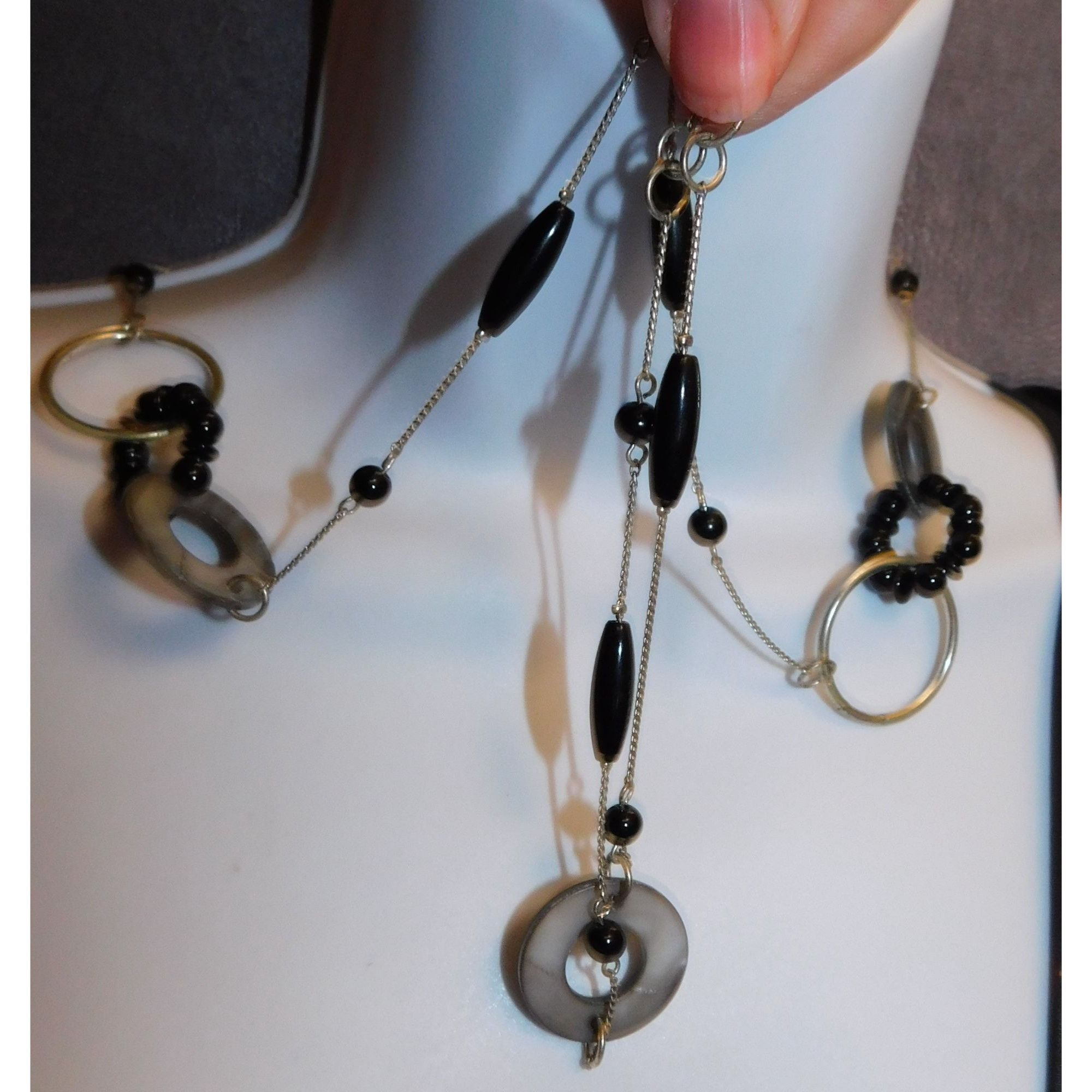 Other Black And Silver Abstract Necklace Size ONE SIZE - 1 Thumbnail