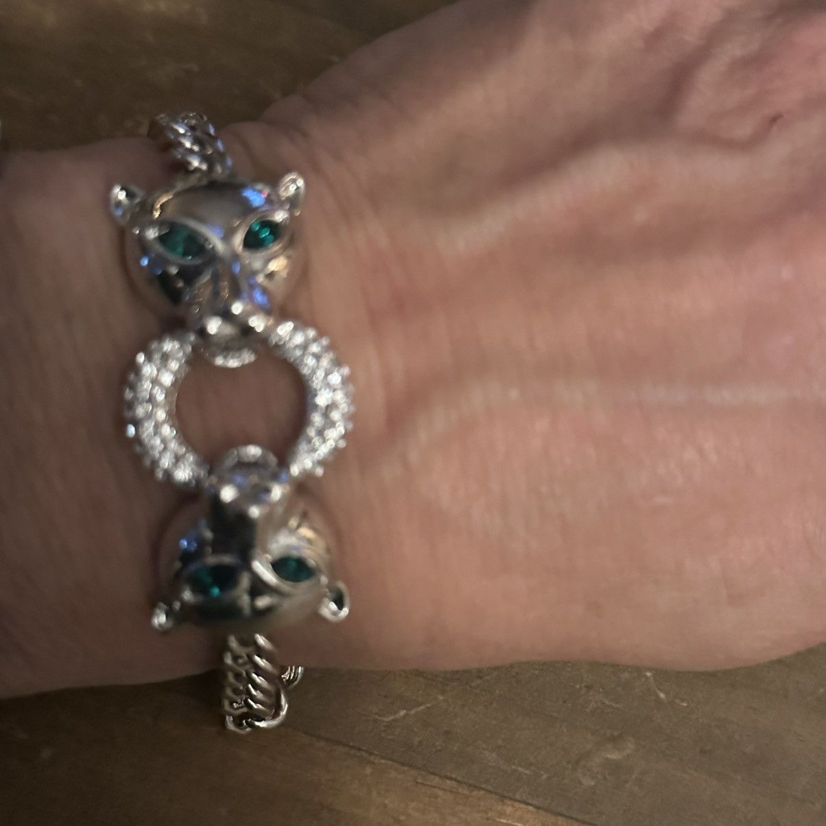 Other Silver tone double panther head chain bracelet Size ONE SIZE - 3 Thumbnail