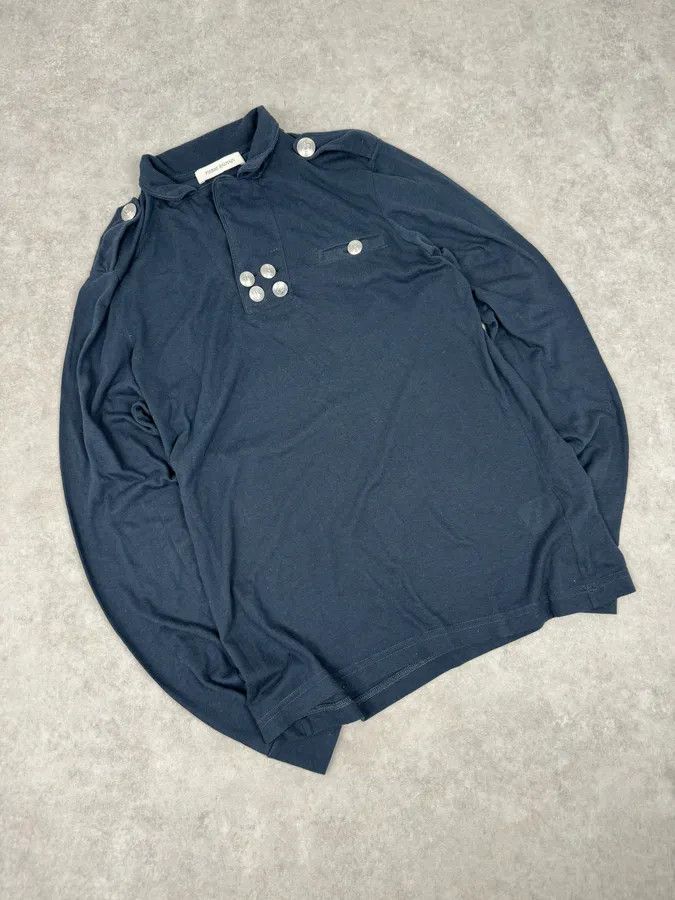 Pierre Balmain 2010s Pierre Balmain Navy Buttoned Striped Longsleeves Size US S / EU 44-46 / 1 - 5 Thumbnail