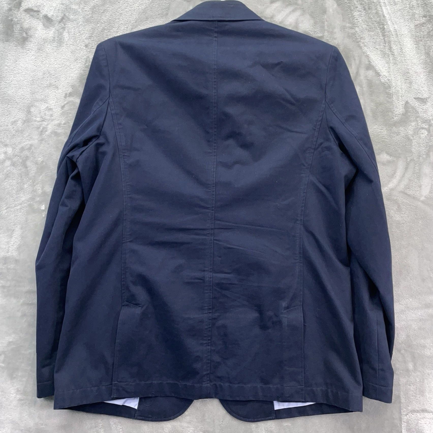Vintage LL Bean Blazer Jacket Men 40R Coat Two-Button Single-Breasted Navy Blue Cotton Lining Casual Business Travel 44 Chest Regular Fit Mens Size 40R - 3 Thumbnail