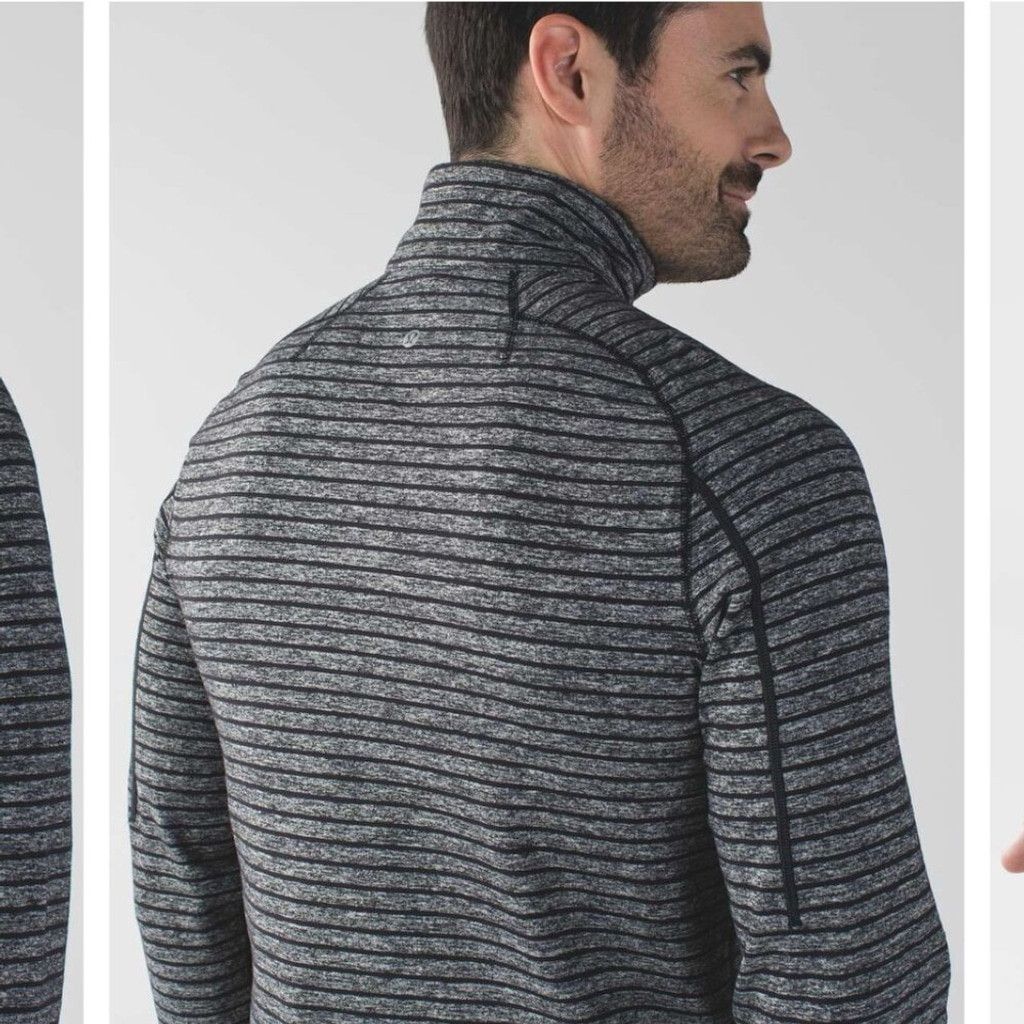 Lululemon Lululemon Surge Warm 1/2 Zip Raven Stripe Black Black 21.5 Size US L / EU 52-54 / 3 - 5 Thumbnail