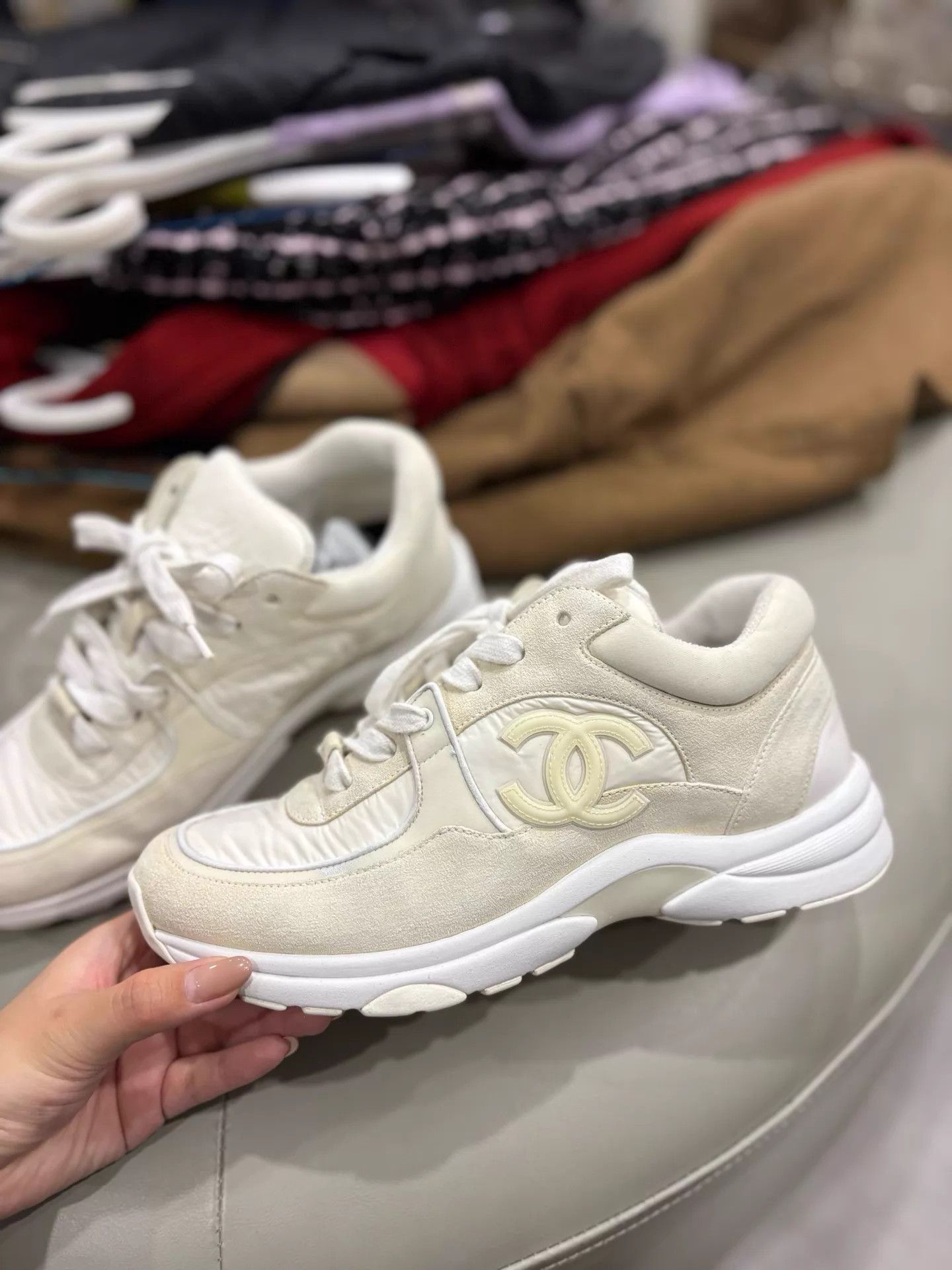 Chanel Chanel White Strap Sneakers Women's 37 99 New Size US 6.5 / IT 36.5 - 2 Thumbnail