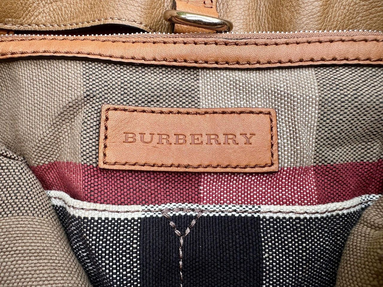 Burberry Authentic Burberry Saddle Brown Mega Check Ashby Tassel Size ONE SIZE - 5 Thumbnail