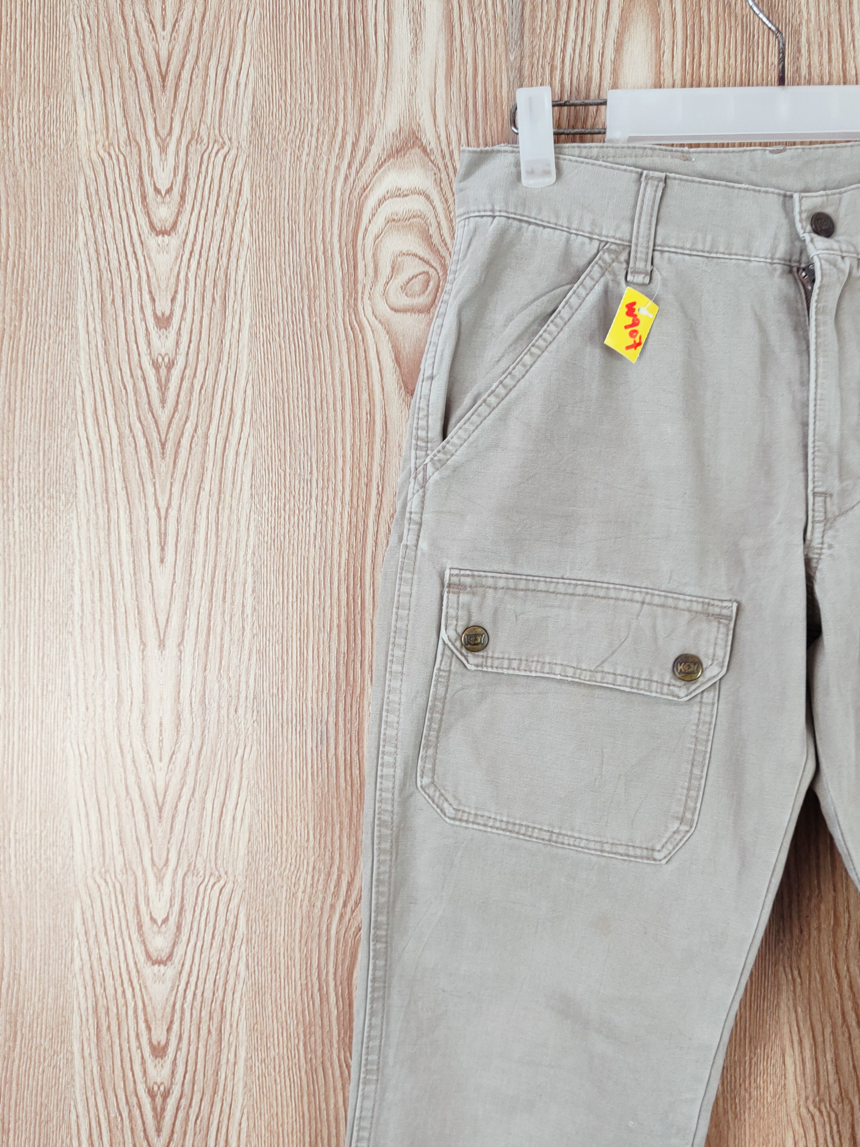 Japanese Brand Key Beige Multipocket Tactical Cargo Pants #W907 Size US 30 / EU 46 - 3 Thumbnail