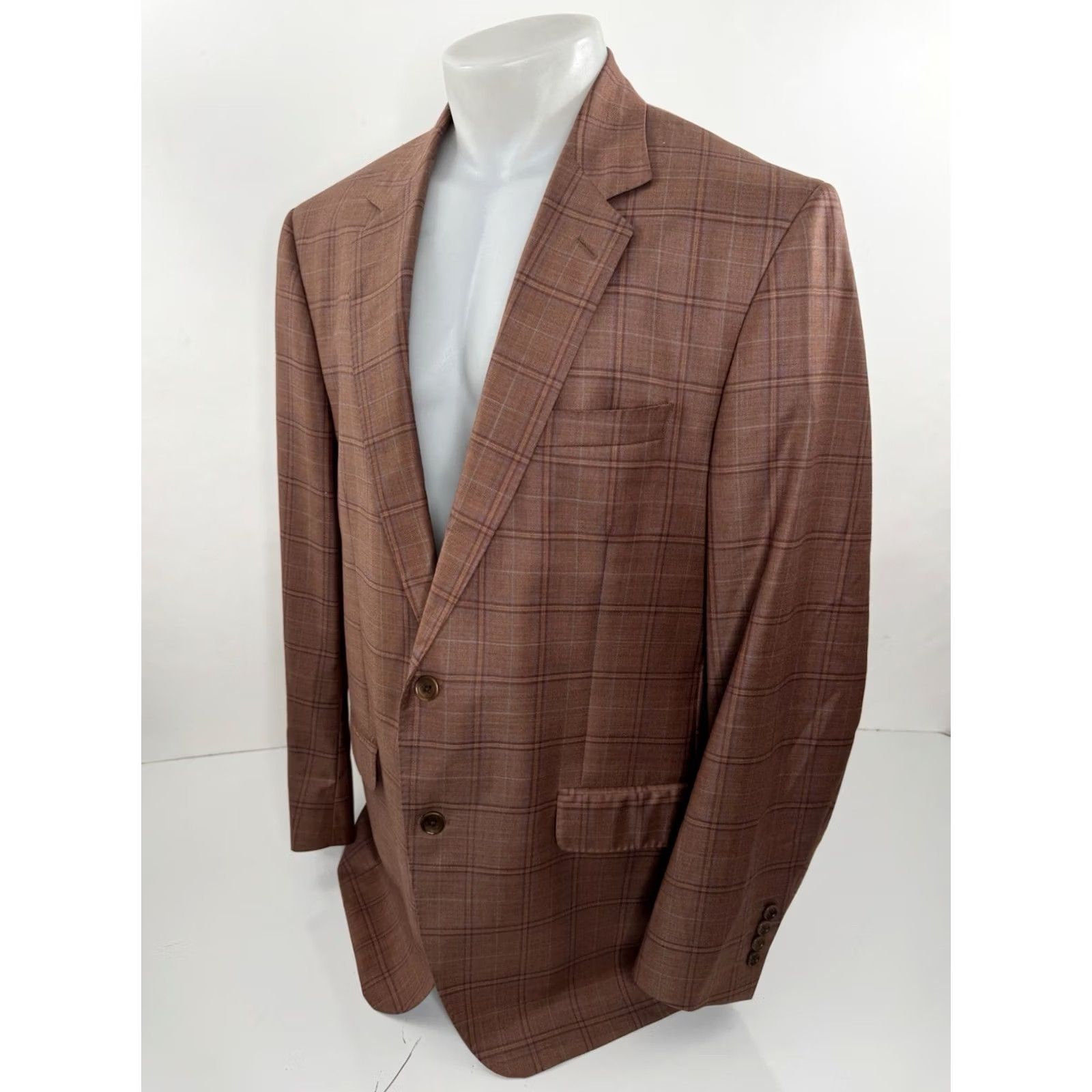 Vintage COPPLEY Galen REDA WOOL Plaid 48 TALL Blazer Jacket Men Big & Tall XS? Nope 48 Size 48R - 3 Thumbnail