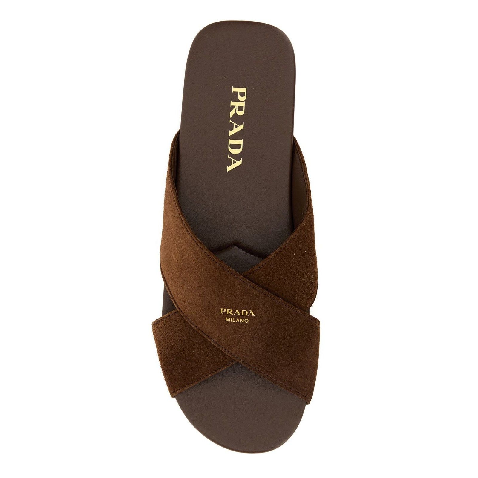 Prada PRADA $975 Cocoa Brown Suede Slides New & Authentic (Women's Size US 7 / IT 37 - 3 Thumbnail