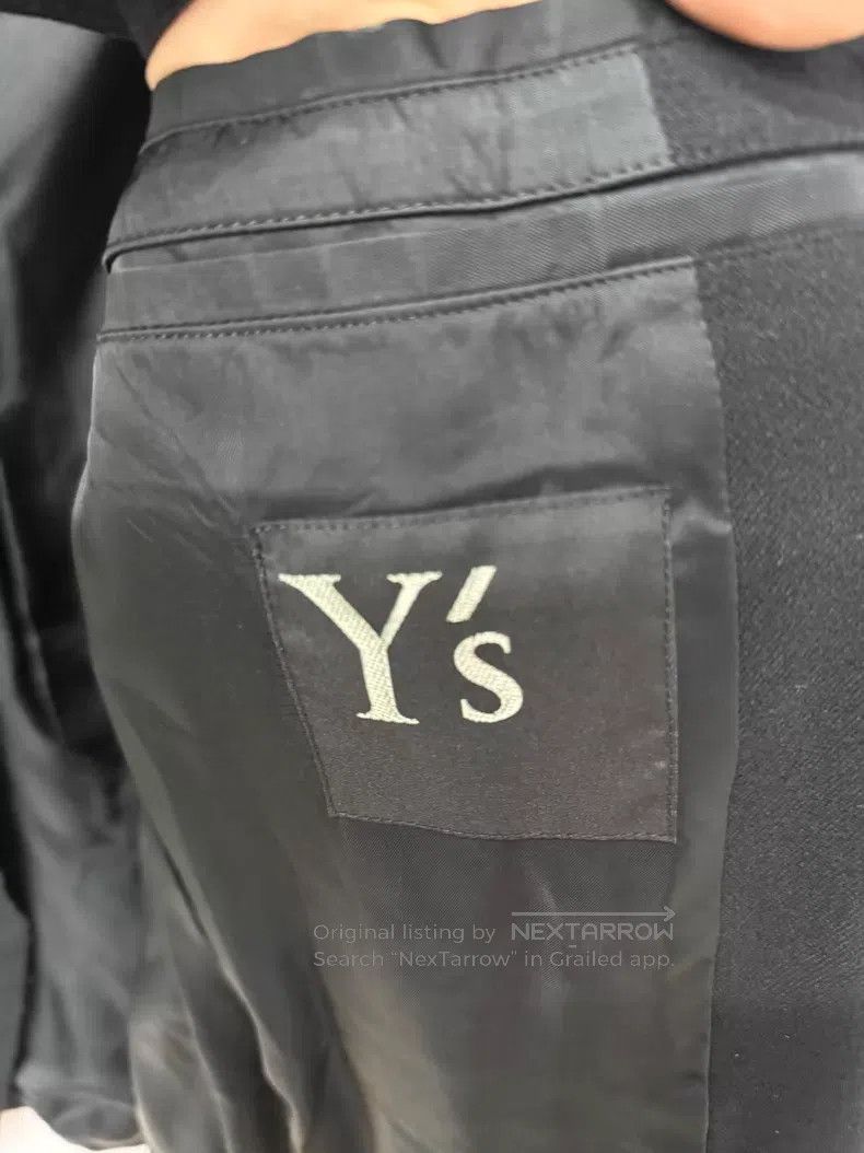 Yohji Yamamoto Yohji Yamamoto size 3 Leather-paneled wool blazer Size 38R - 6 Thumbnail