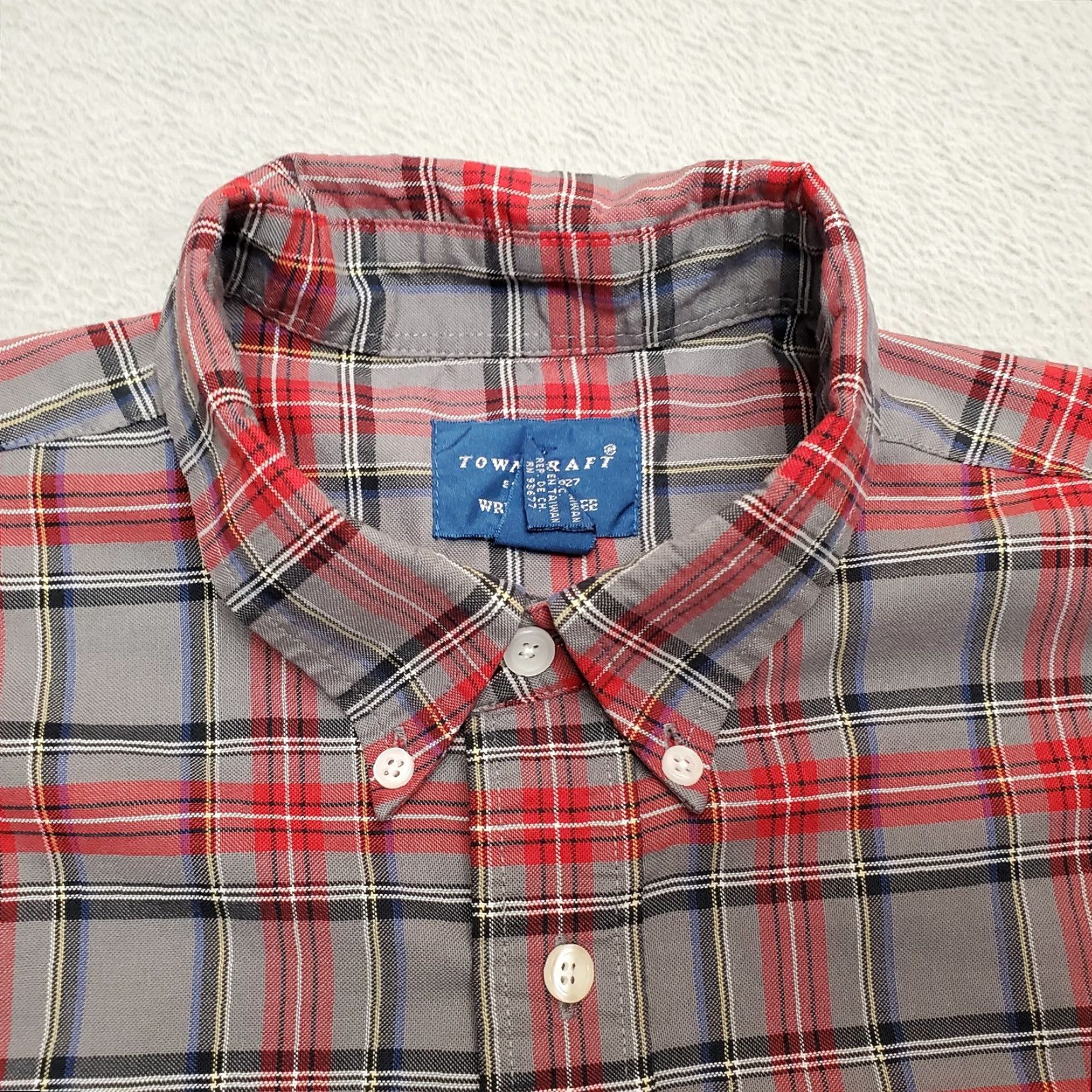 Vintage VINTAGE TownCraft Shirt Men L Gray Red Plaid Button Down Long Sleeve Casual Size US L / EU 52-54 / 3 - 2 Thumbnail