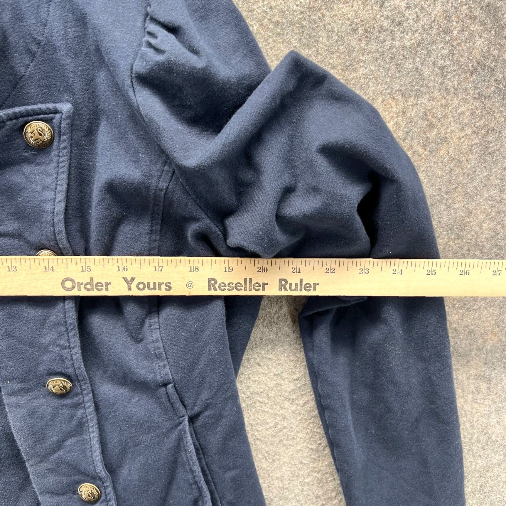 Tommy Hilfiger VINTAGE Tommy Hilfiger Jacket Womens Large Blue Gold Military Band Double Breasted Vtg Jacket Women Large Blue Gold Military Style Size L / US 10 / IT 46 - 5 Thumbnail