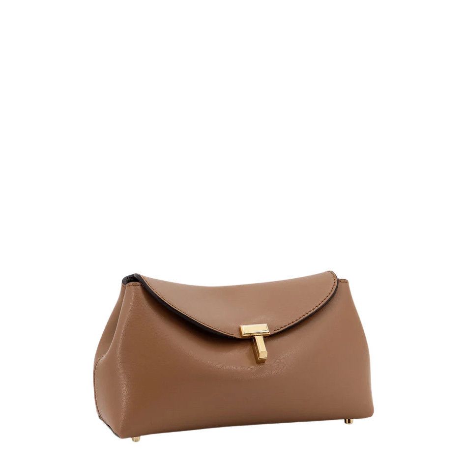 Toteme TOTEME T-Lock Brown Mini Clutch New Size ONE SIZE - 3 Thumbnail