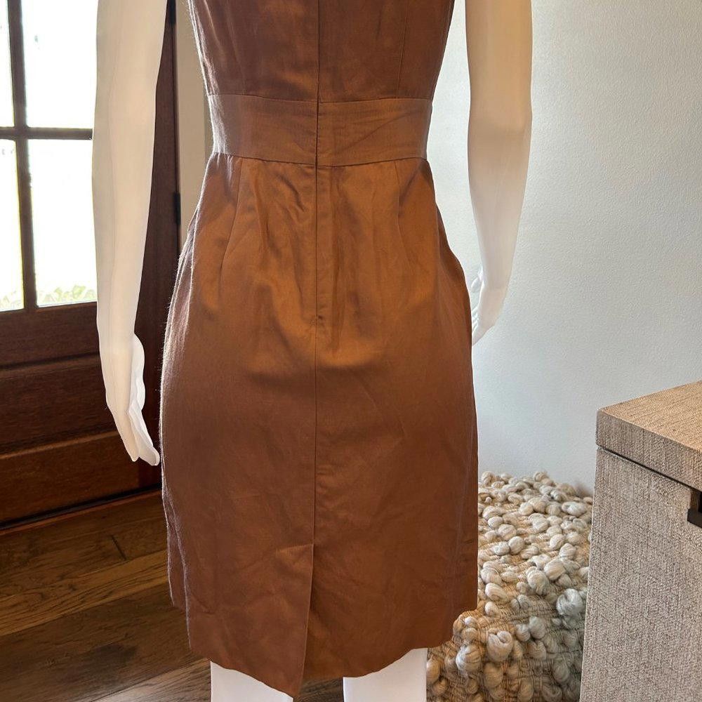 Banana Republic Banana Republic Linen Blend Pleated Bodice V-Neck Dress. Size M / US 6-8 / IT 42-44 - 8 Thumbnail