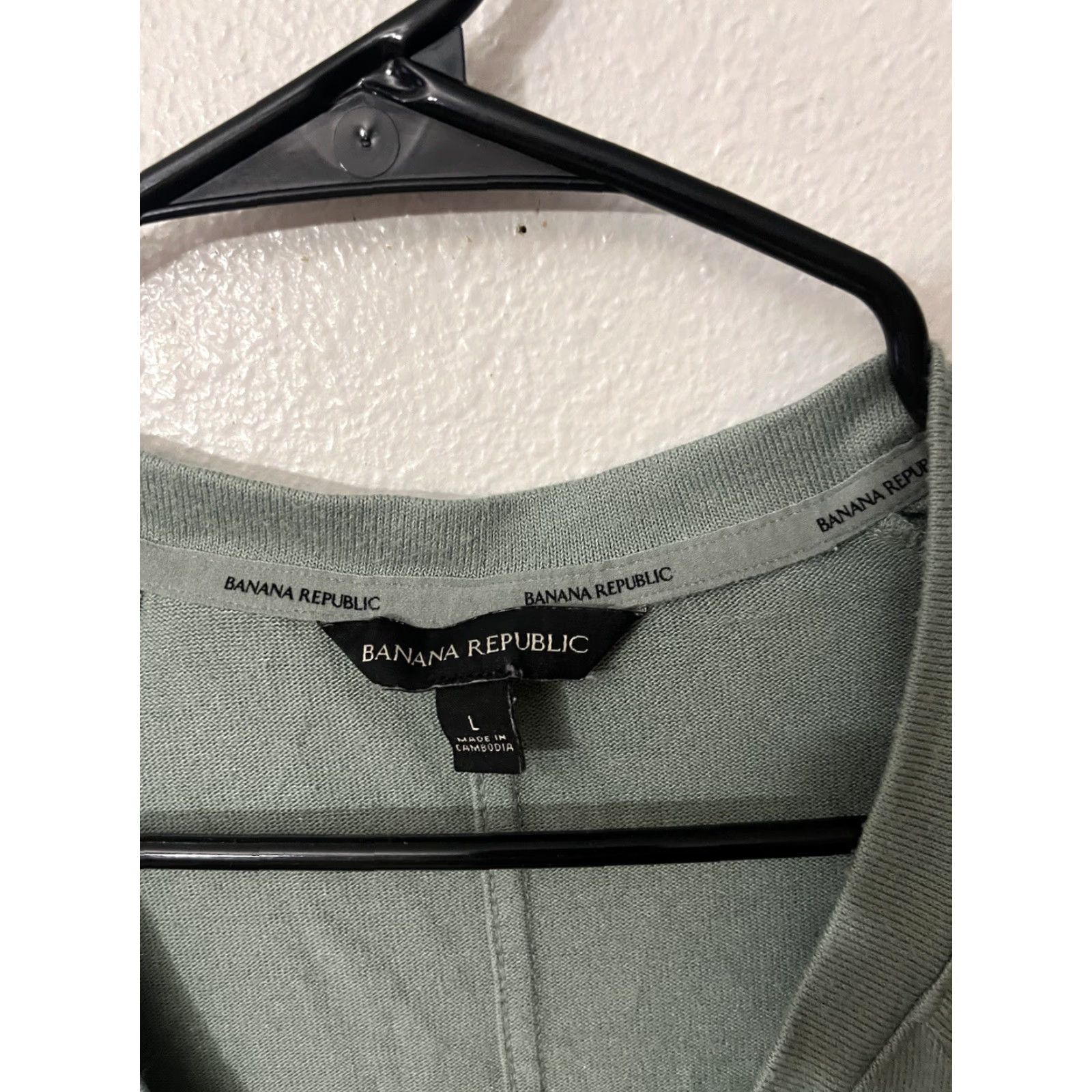 Banana Republic Banana Republic Tunic Shirt Women L Green Raglan Sleeve V-Neck Casual All Seasons Knit Top Size L / US 10 / IT 46 - 3 Thumbnail