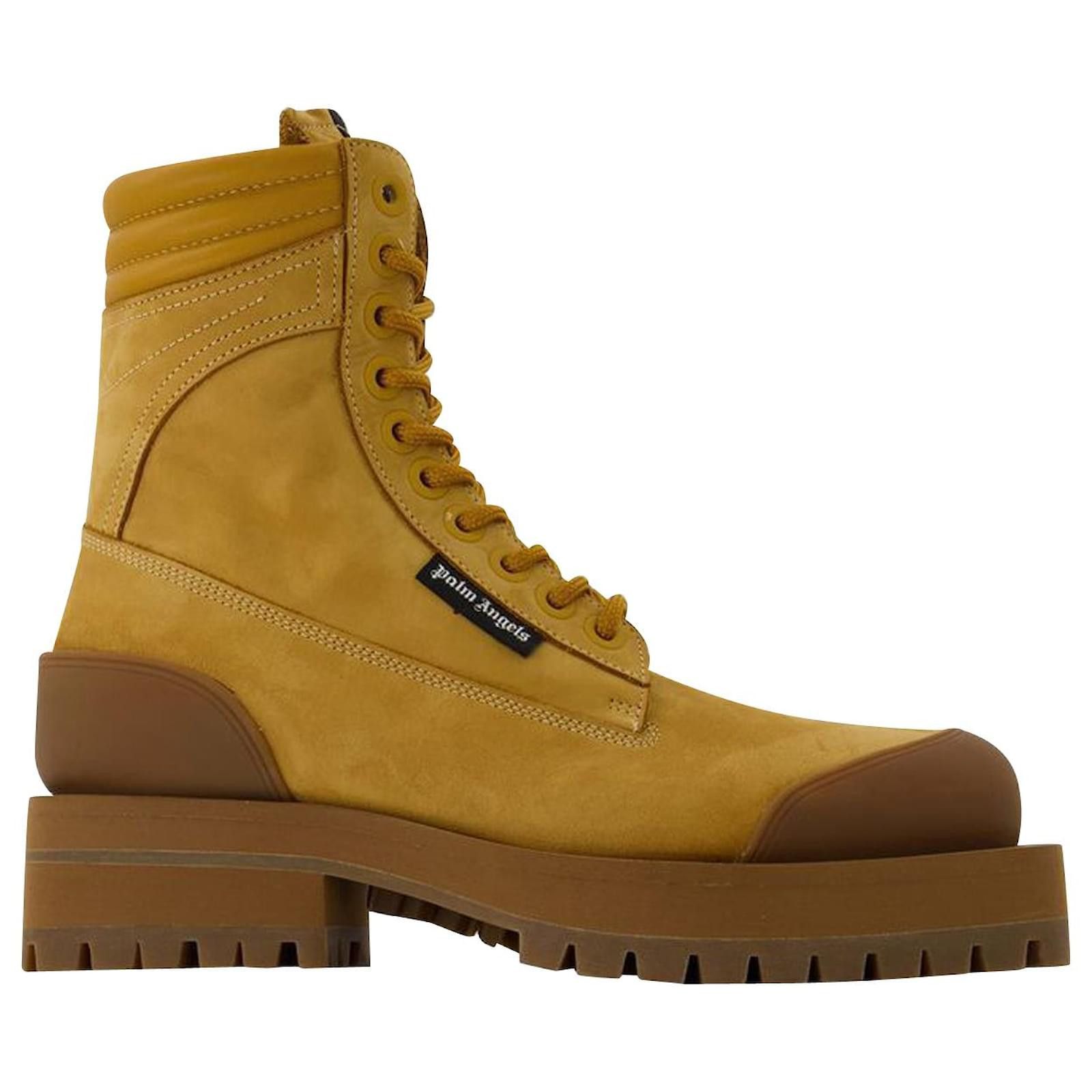 Palm Angels o1y0325 Logo Ankle Boots in Brown Size US 10 / EU 43 - 1 Thumbnail