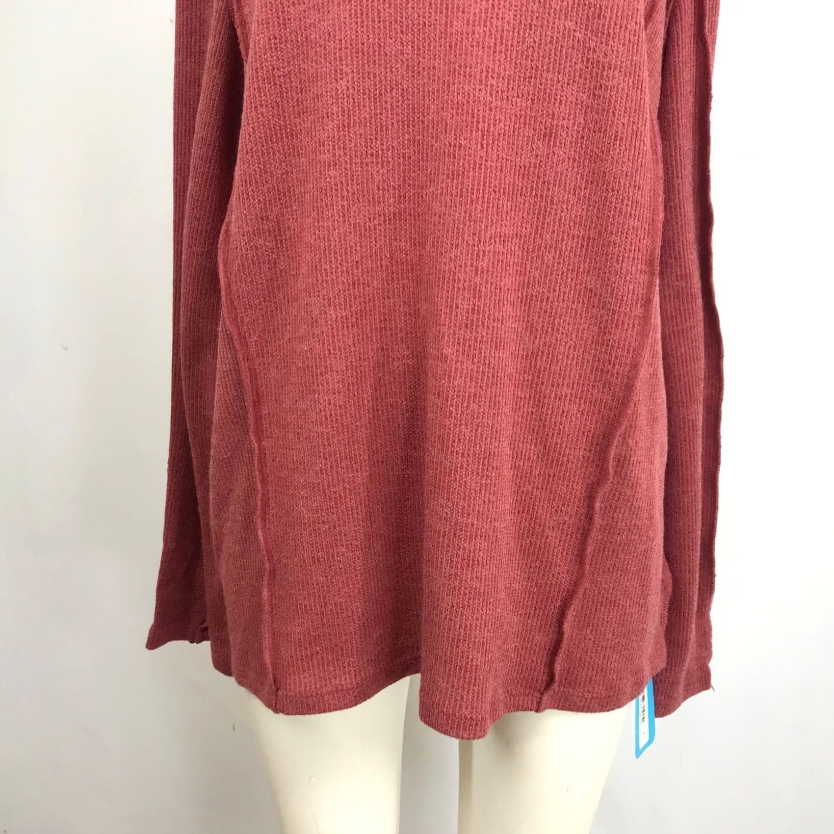 Vintage Output: Like Love Rust Red Ribbed Mock Neck Long Sleeve Tunic Top Plus Size 3X Size XXL / US 16-18 / IT 52-54 - 3 Thumbnail