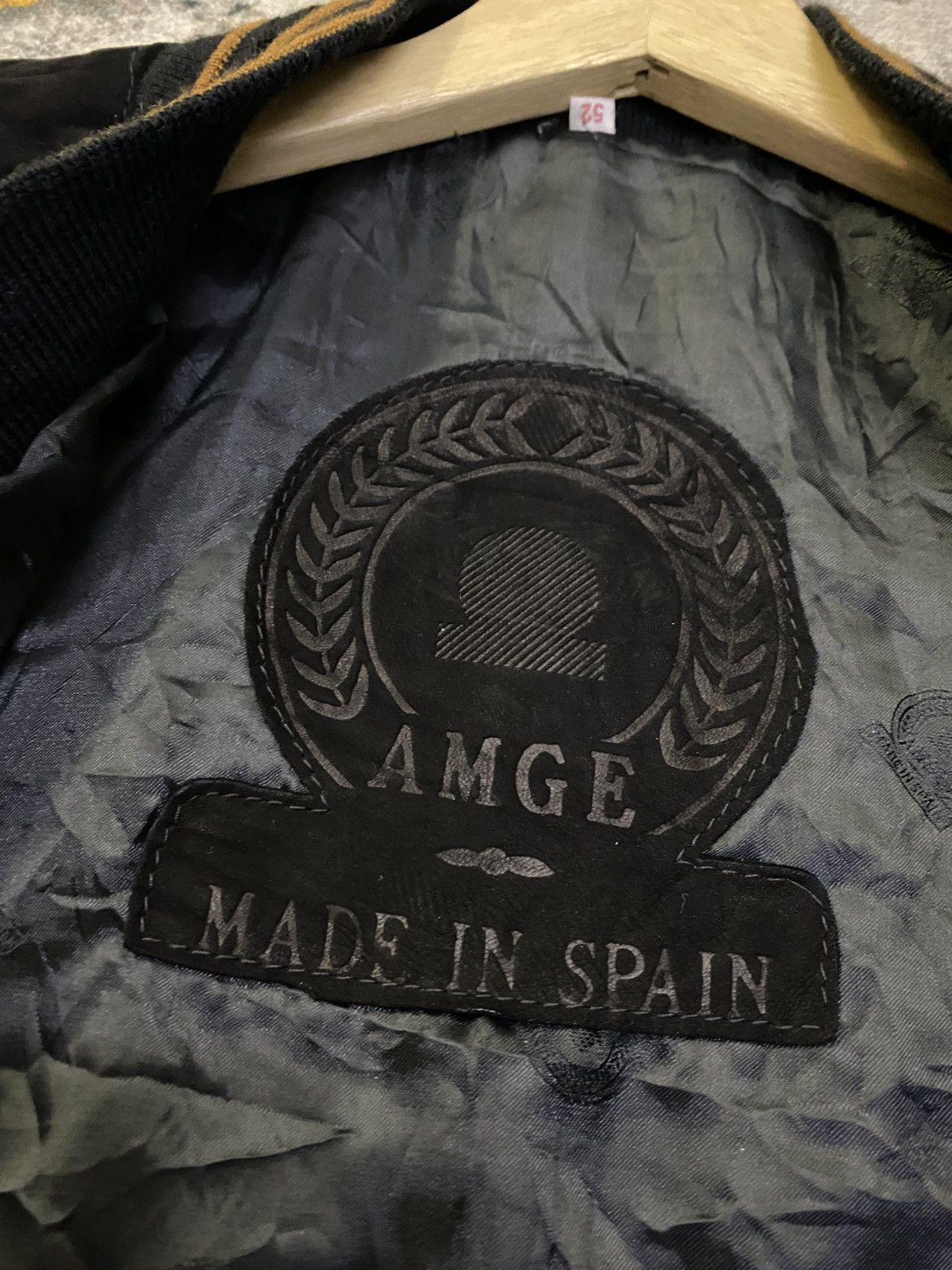 Genuine Leather × Vintage Rare Vintage AMGE Leather Jacket Cardigan Size US L / EU 52-54 / 3 - 9 Thumbnail