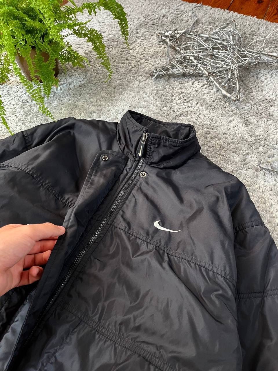 Nike × Vintage 90s Nike Vintage Swoosh Puffer Light Jacket Streetwear Size US M / EU 48-50 / 2 - 9 Thumbnail