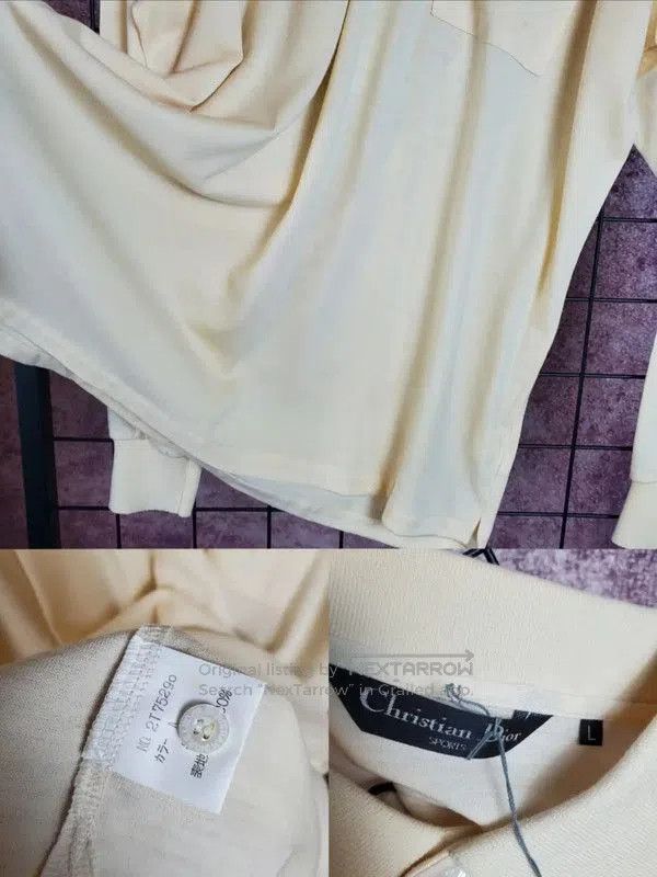 Dior Dior Spring/Fall Yellow Wool Embroidered Polo Shirt . Size US L / EU 52-54 / 3 - 7 Thumbnail