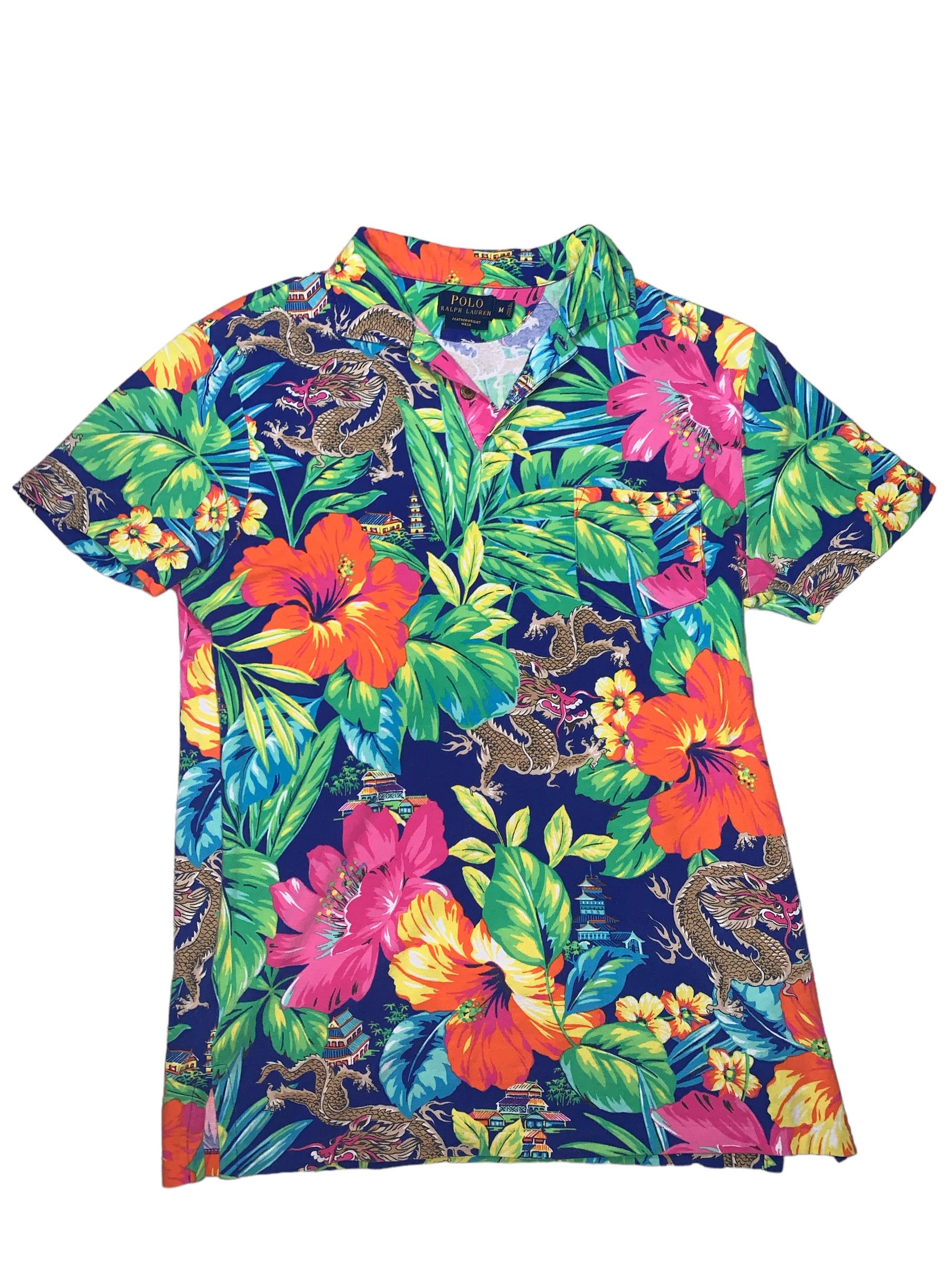 Hawaiian Shirt Polo Ralph Lauren Polo Ralph Lauren x Tropical Dragon Oxford Shirt Medium Grailed