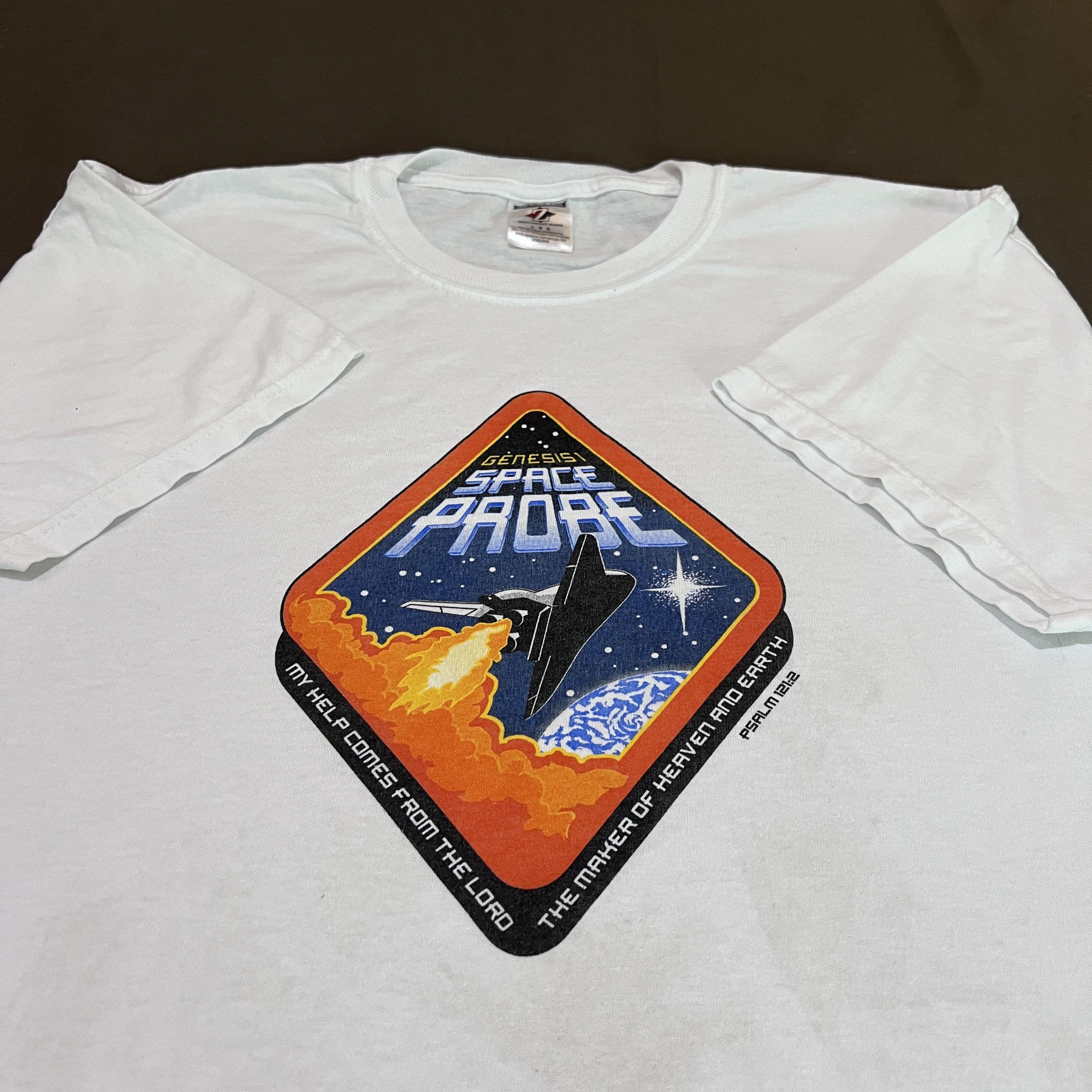 Vintage Y2K Genesis I SPACE PRPBE Jesus God Holy Bible Tee