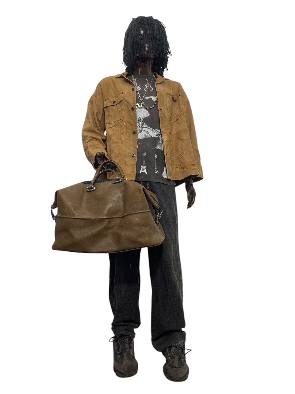 Genuine Leather Full Leather Vtg 80s D.B.G.M Japan Duffle Travel Bag 2🟩0 Size ONE SIZE - 3 Thumbnail