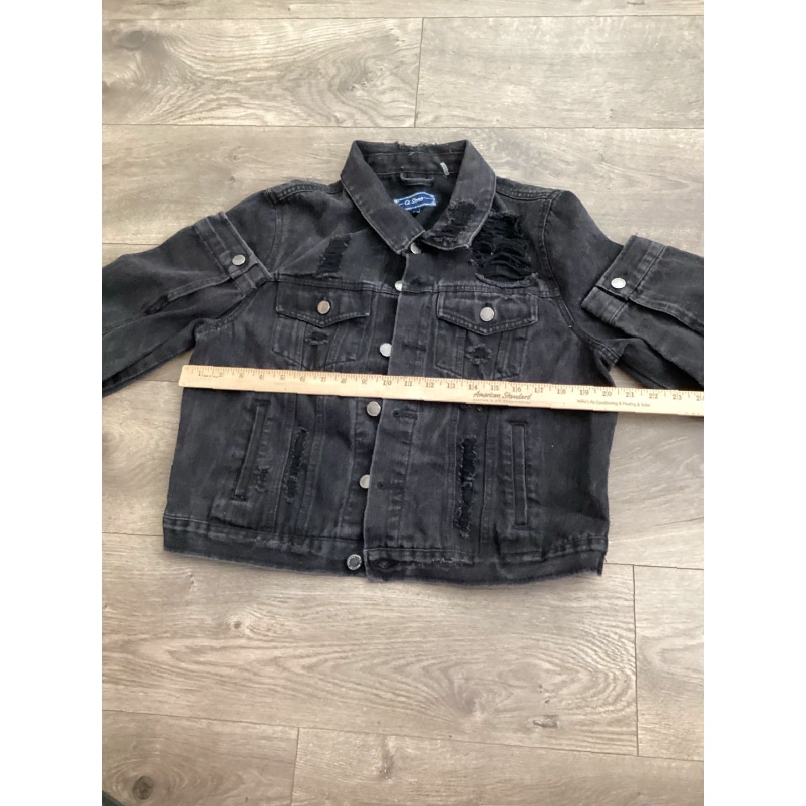 X-LARGE Ci Sono Denim - Distressed Black Jean Jacket Women's X-Large Size 40" / US 18 - 7 Thumbnail