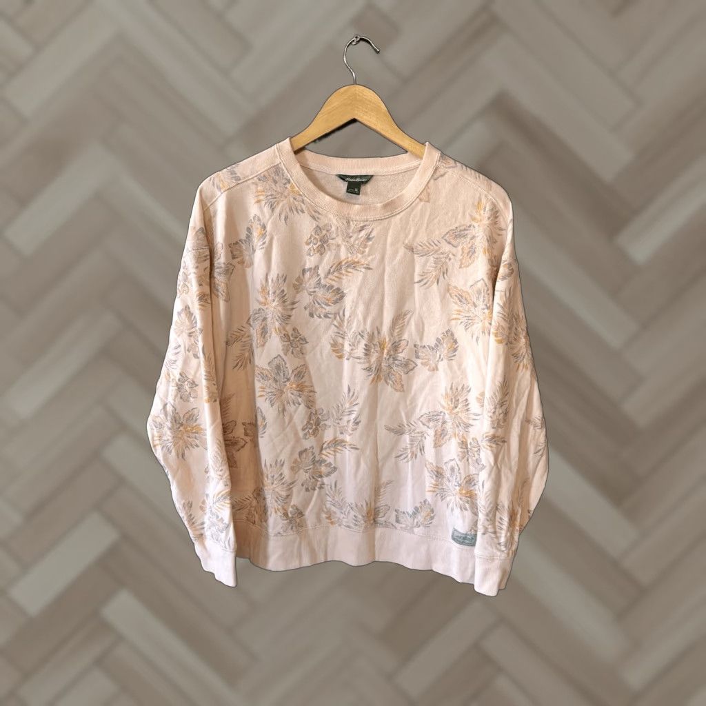 Eddie Bauer Eddie Bauer Womens Brown Floral Pattern Long Sleeve Pullover Sweatshirt XL Brown Floral Pullover Womens XL Size XL / US 12-14 / IT 48-50 - 1 Thumbnail