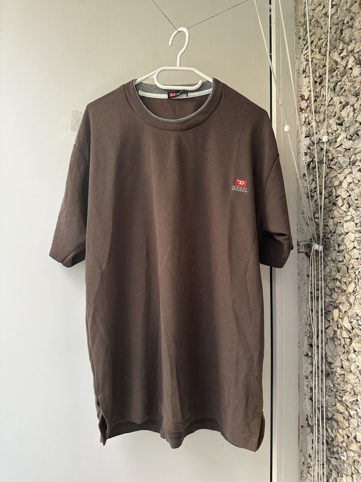 Diesel Vintage Y2k Diesel Mini logo Punk Rare Brown Tee opium Size US XL / EU 56 / 4 - 1 Thumbnail