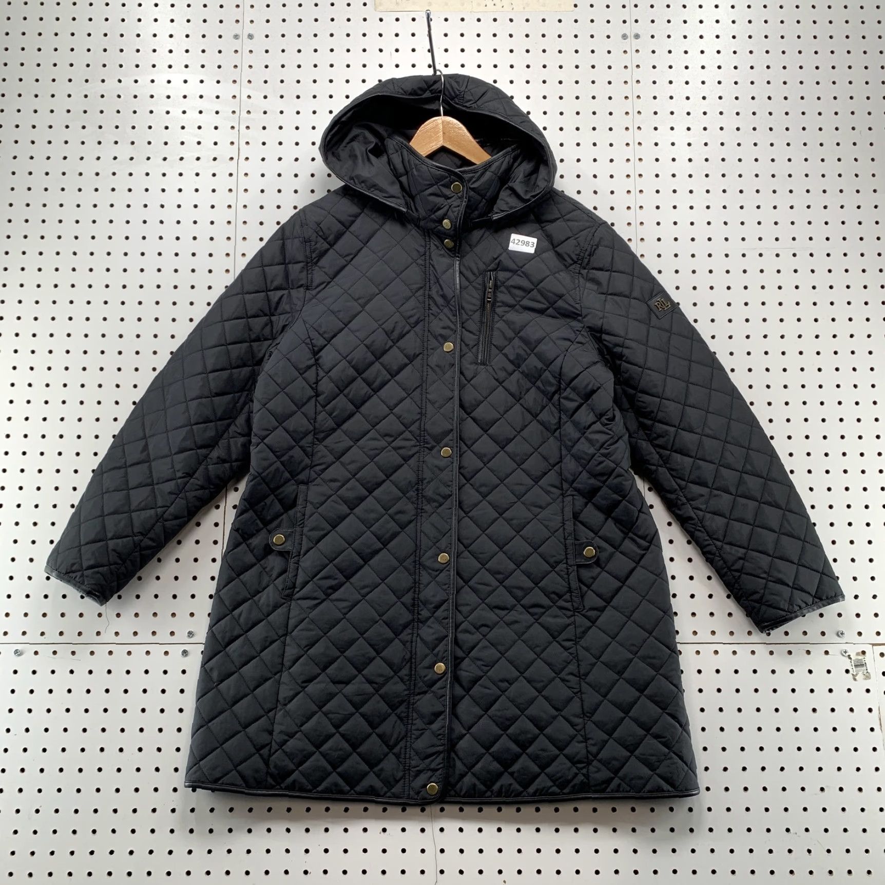 Ralph Lauren VINTAGE LRL Lauren Ralph Lauren Black Quilted Hooded Coat Womens Size 0X Equestrian Size XL / US 12-14 / IT 48-50 - 3 Thumbnail