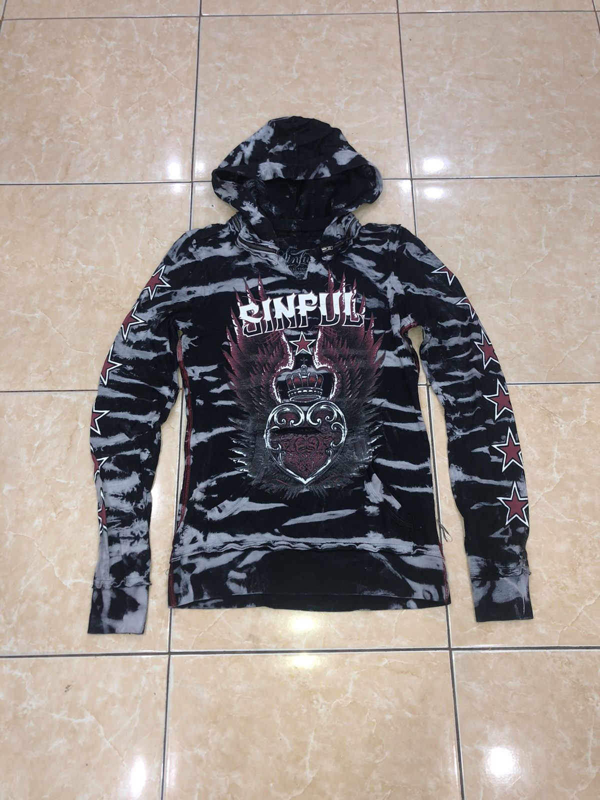 Y2K Affliction “SINFUL” Hoodie Gothic grunge style