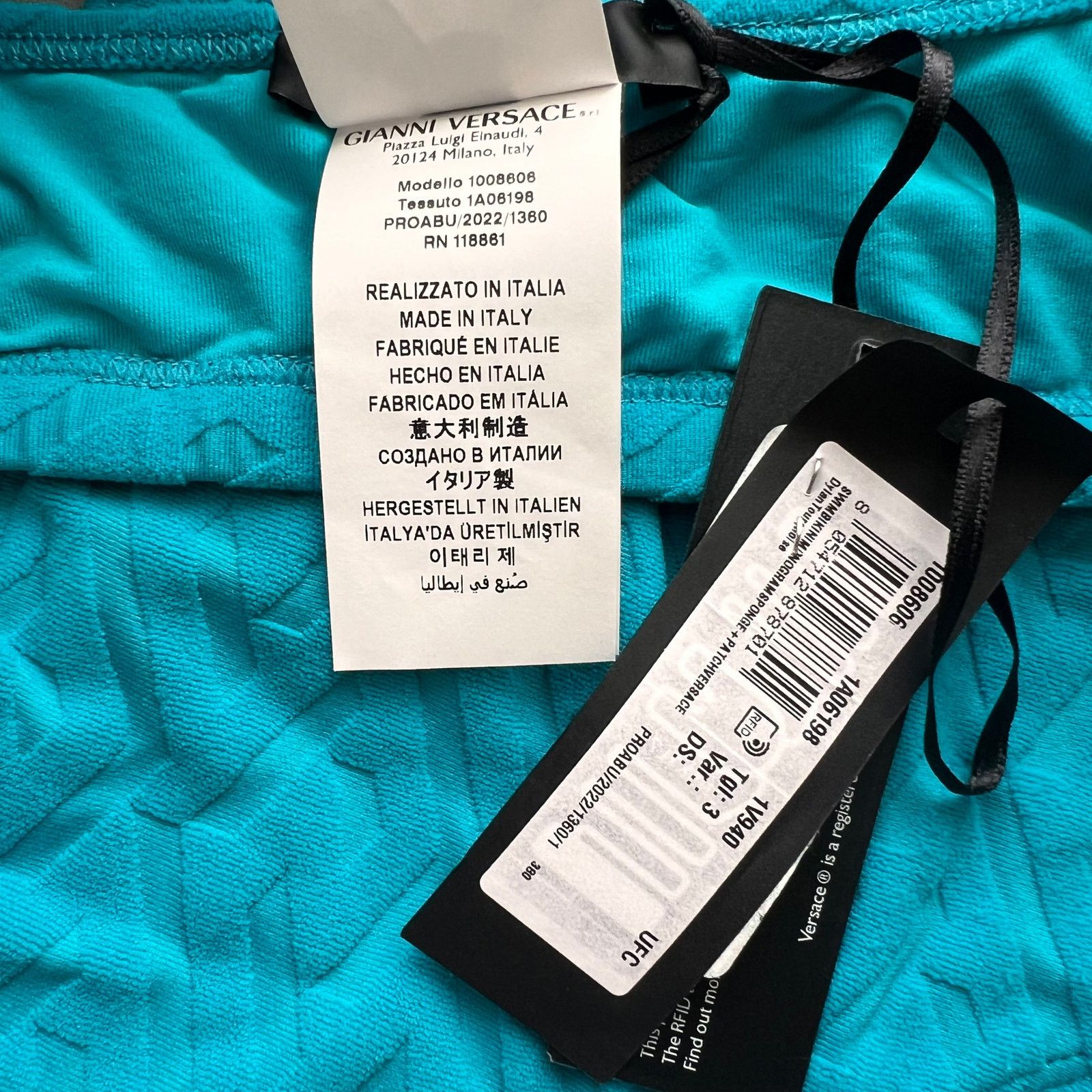 Calvin Klein VERSACE Greca Sponge Knit Bikini Top and Bottom Set, XS Size ONE SIZE - 15 Thumbnail