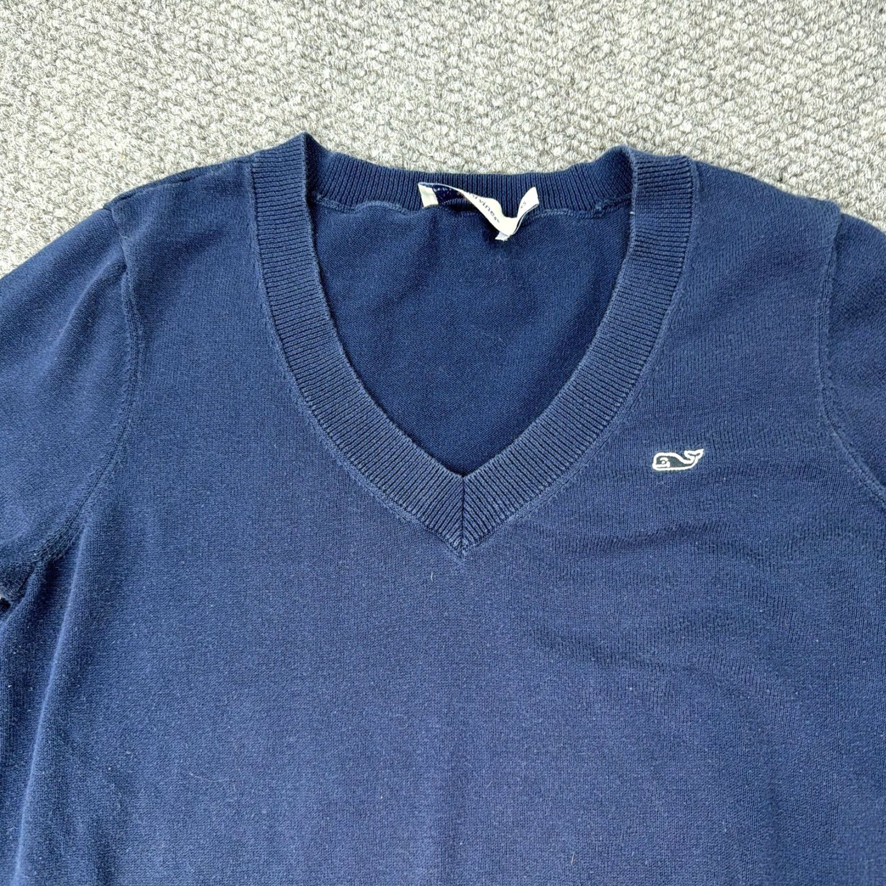 Vineyard Vines Vineyard Vines Sweater Womens XS Navy Blue V-Neck Cotton Logo Whale Size XS / US 0-2 / IT 36-38 - 2 Thumbnail