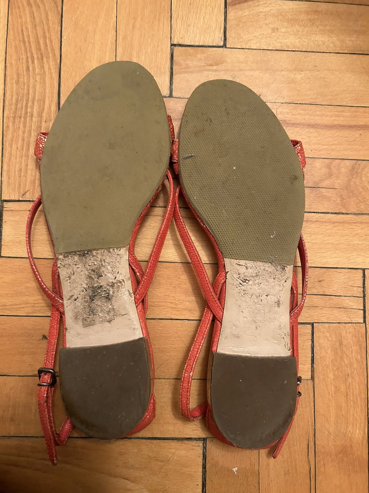 Miu Miu Miu Miu Vintage Strap Sandals With Metal Heel 38 red leather Size US 8 / IT 38 - 5 Thumbnail
