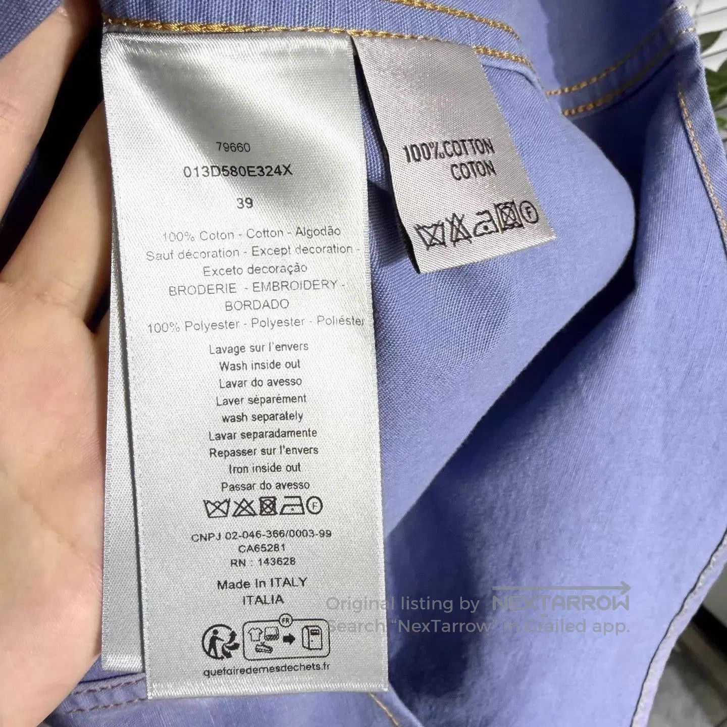Dior Blue Embroidered Long Sleeve Button. Size US M / EU 48-50 / 2 - 5 Thumbnail